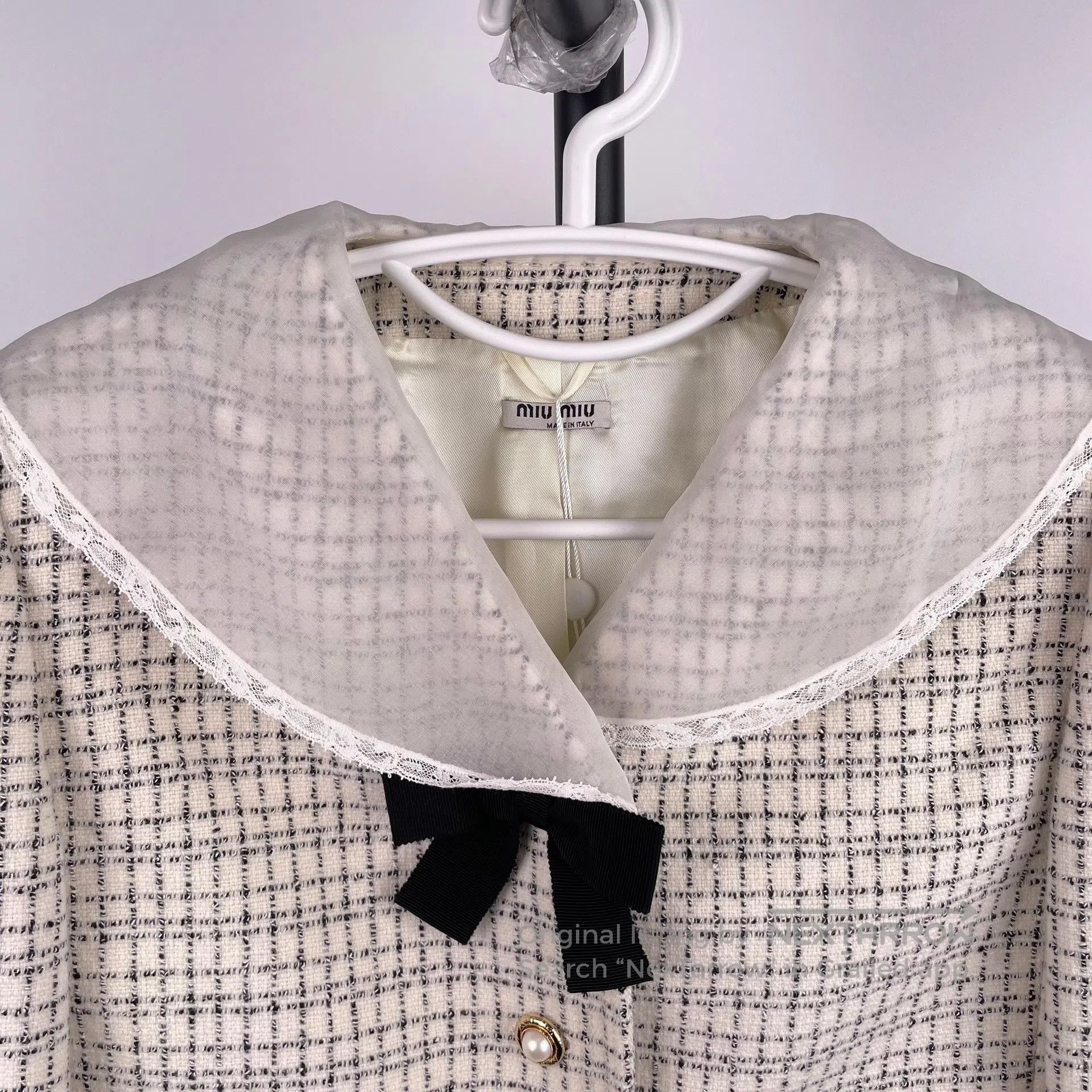 Miu Miu Miu Miu Plaid Bow Tweed Woven Jacket Size 36| Size XS / US 0-2 / IT 36-38 - 3 Thumbnail