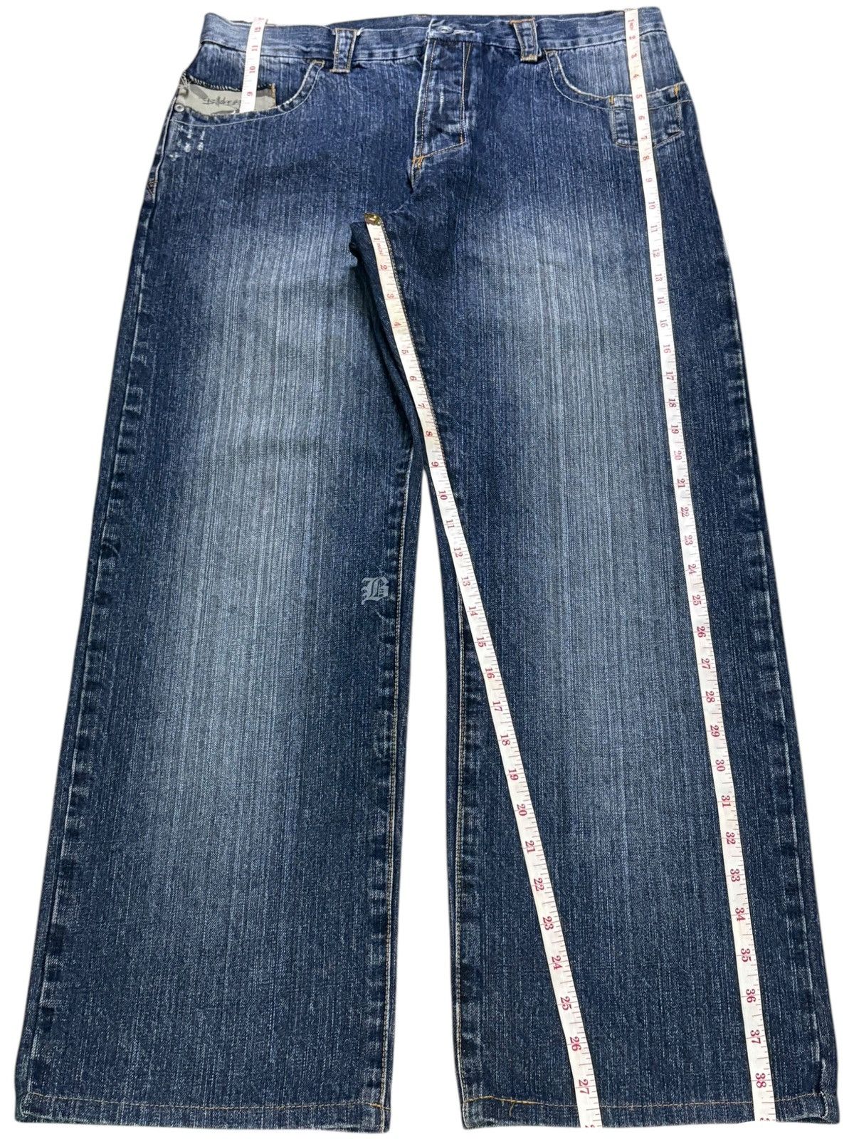 Billabong Vintage Billabong Button Fly Mud Wash Patched Baggy Jeans Size US 33 - 11 Thumbnail