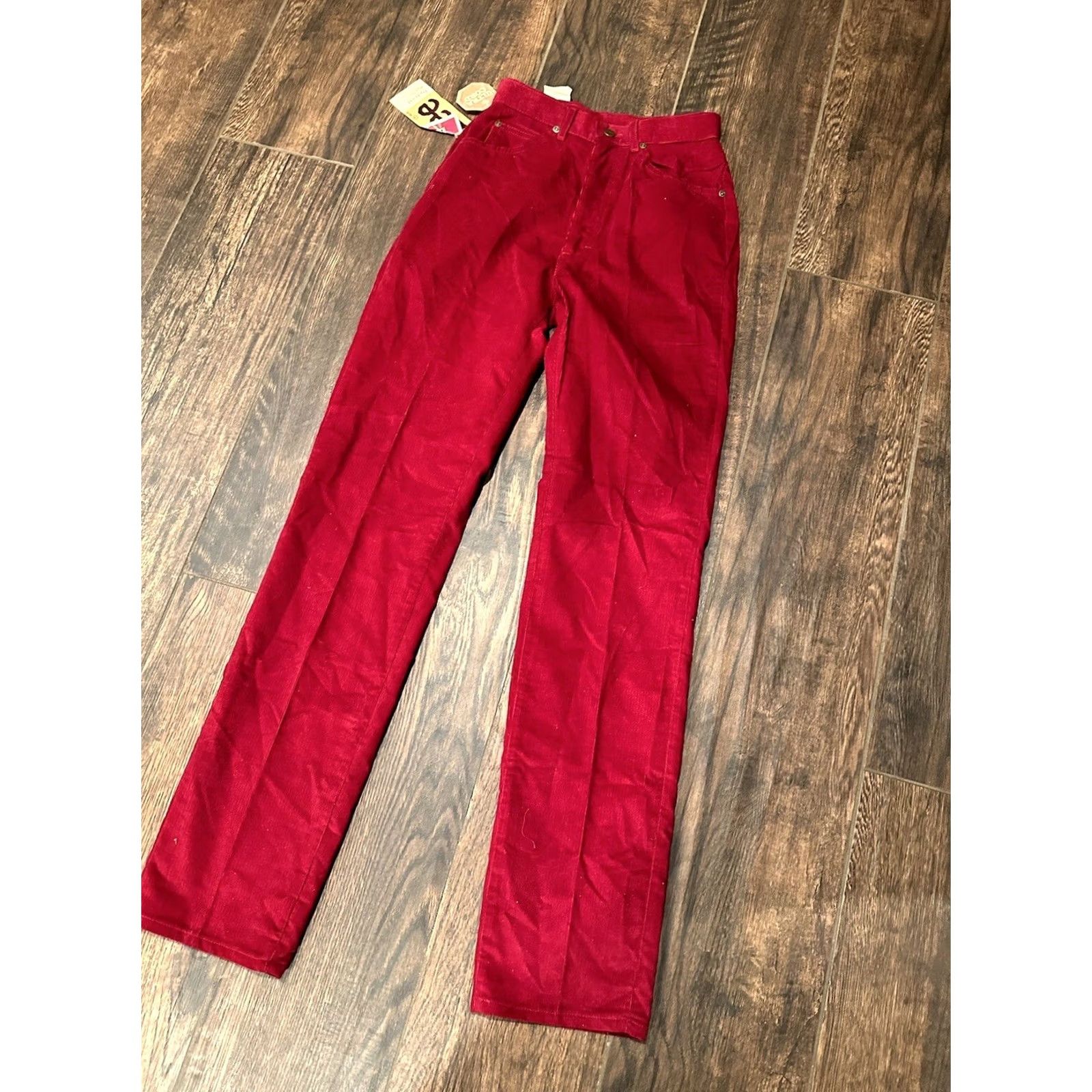 Lee VINTAGE LEE Riders High-Waist Corduroy Pants Teens 24x33 Red UNION Talon Size 42" / US 20 - 2 Thumbnail