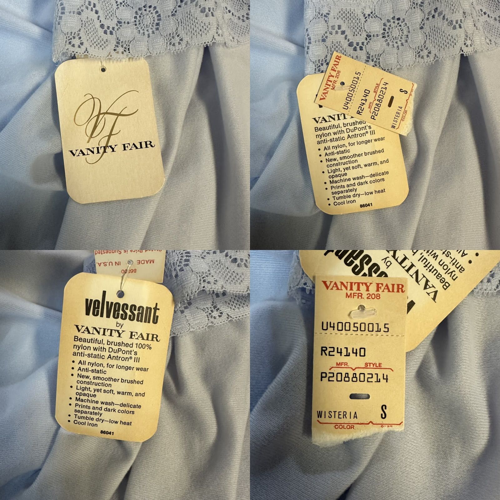 Vintage VINTAGE Gilead Nightgown Long Sleeve Nylon Lavender Lace Embroidered S NOS NEW Nightdress Purple 1970s Womens Size S / US 4 / IT 40 - 8 Thumbnail
