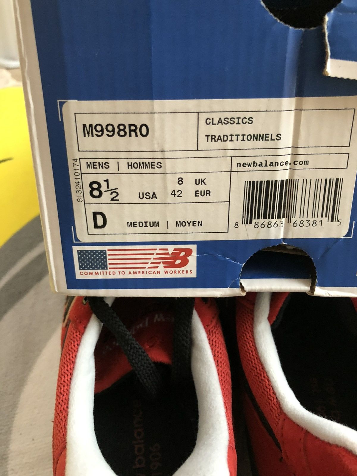New Balance 8.5 New Balance 998 American Rebel White Red suede reflectiv Size US 8.5 / EU 41-42 - 24 Thumbnail