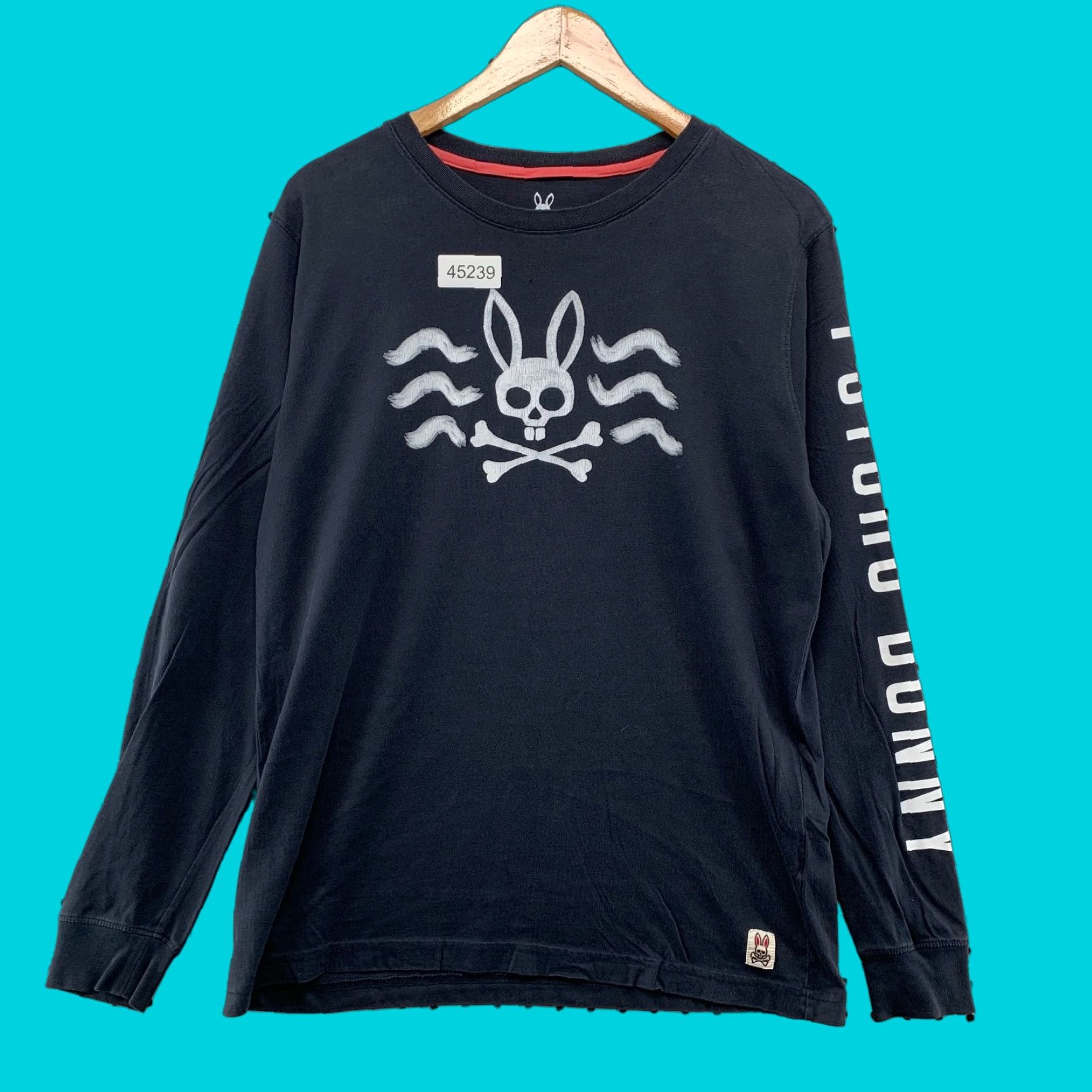 Psycho Bunny Psycho Bunny Shirt Mens 5 Fits Medium Black Skull Bone Spell Out Long Sleeve Shirt Mens Black Psy clo? Size US M / EU 48-50 / 2 - 1 Thumbnail