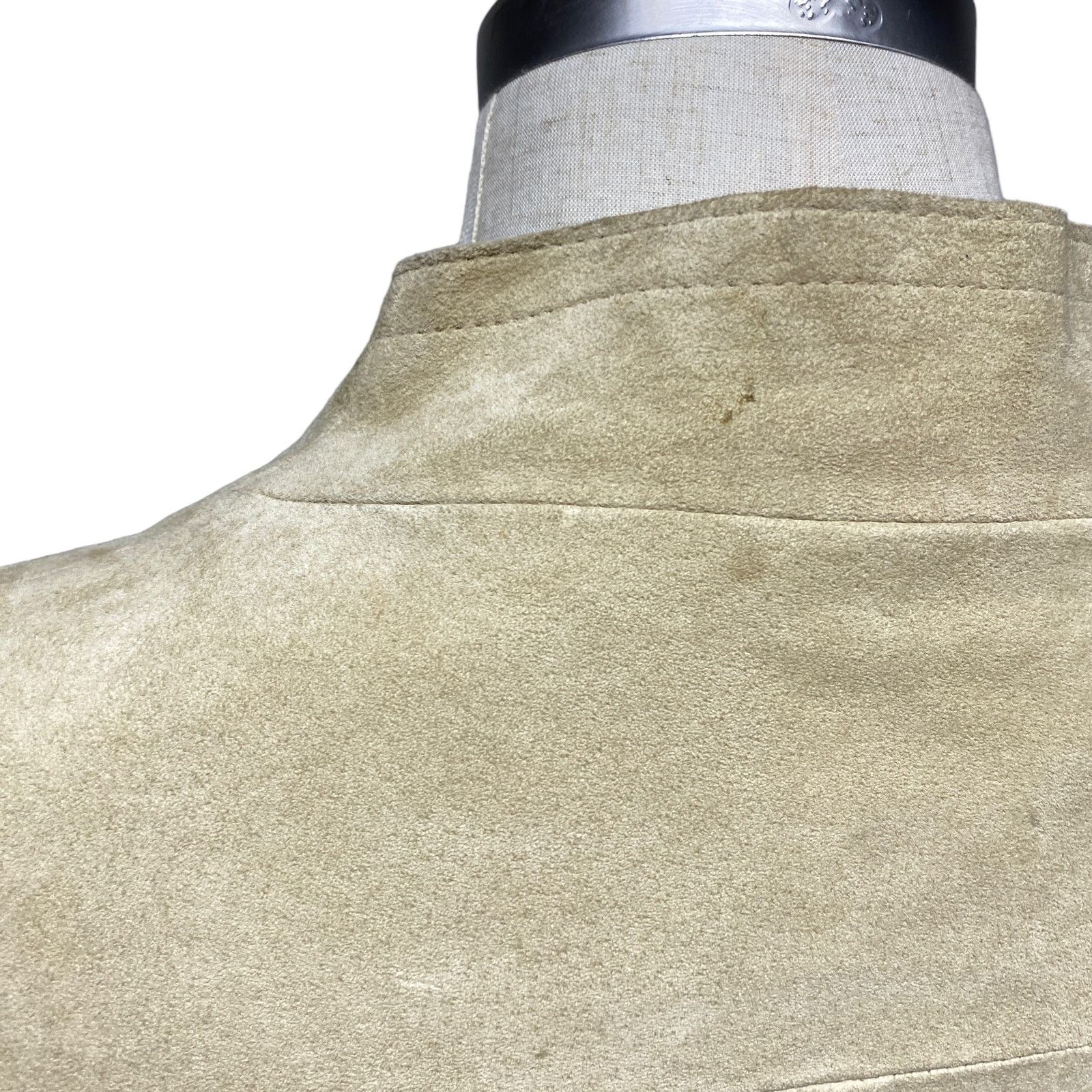 Vintage Arden B Tan Suede Leather Tailored Handkerchief Hem Jacket Size M / US 6-8 / IT 42-44 - 3 Thumbnail