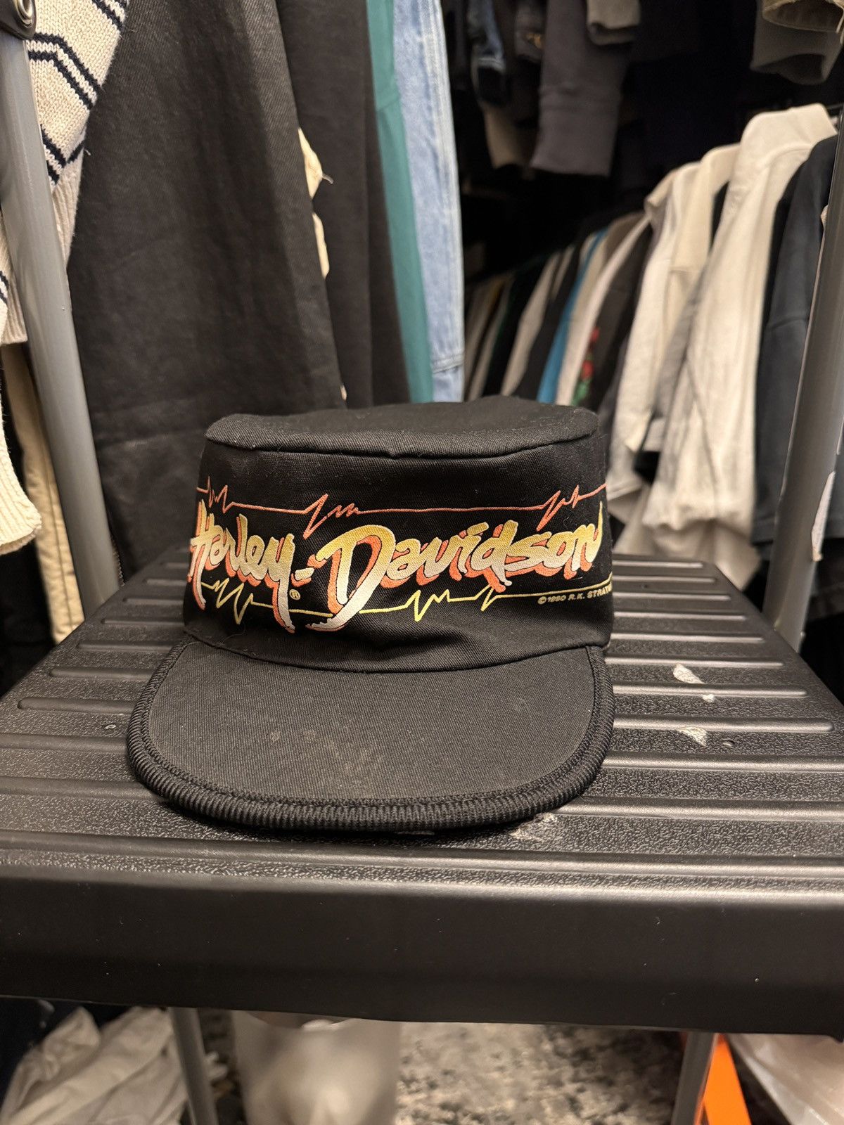 Harley Davidson 90s Harley Davidson Lightning Hat Cap ERD Grunge Biker WCC Size ONE SIZE - 1 Thumbnail