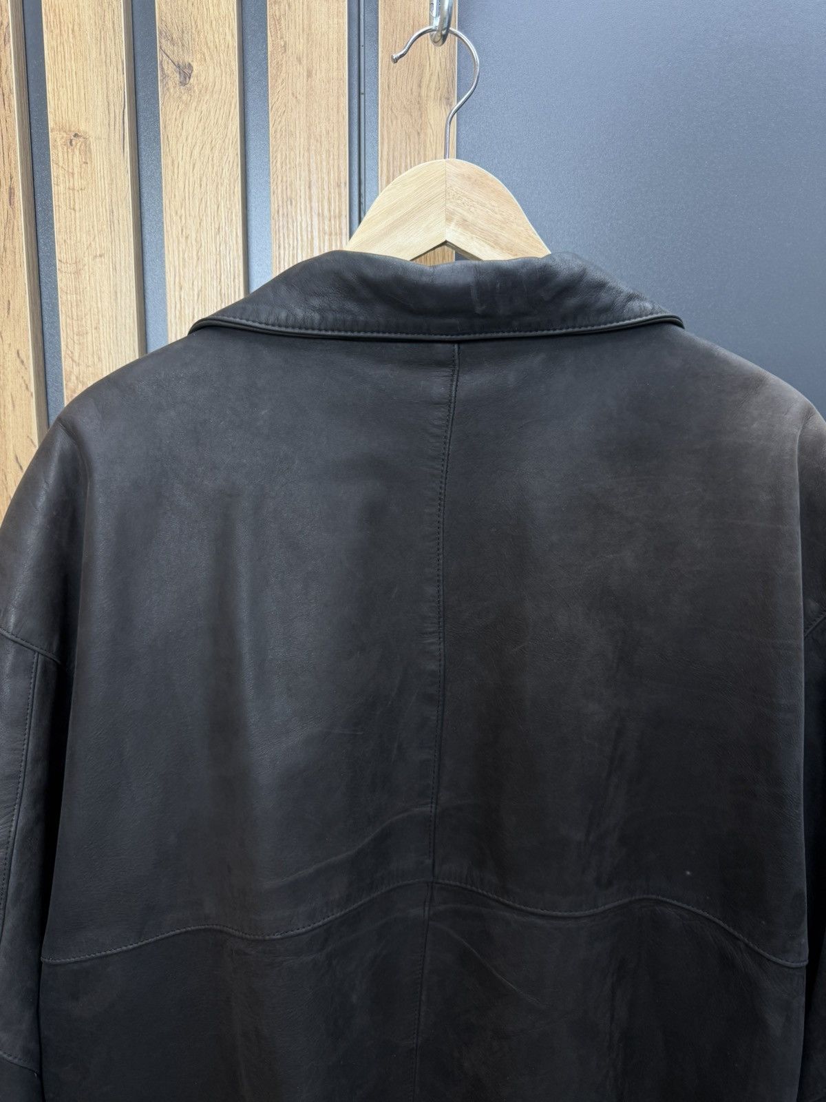 Adidas Vintage Adidas Dark Brown Leather Jacket Coat Size L Size US L / EU 52-54 / 3 - 13 Thumbnail