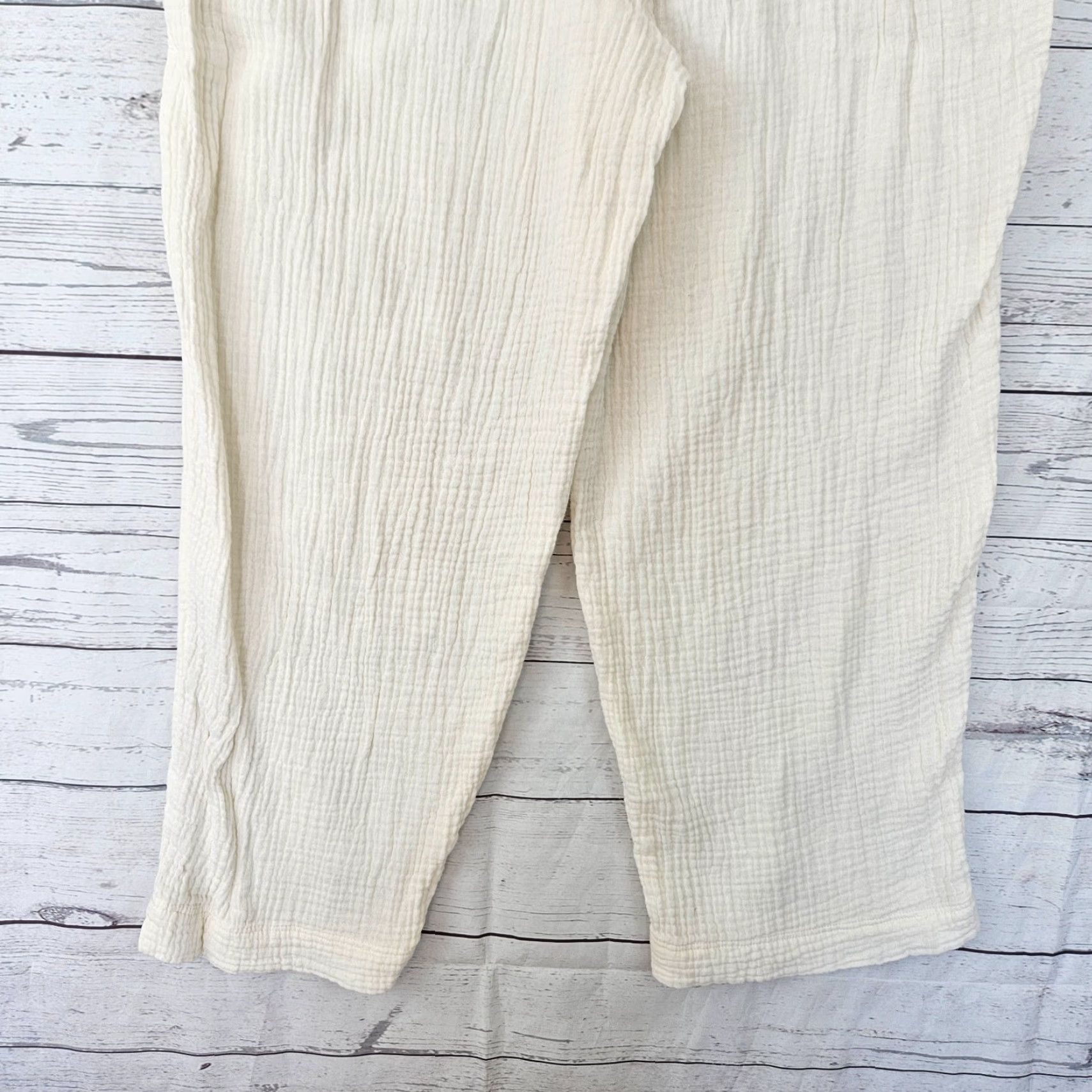Soft Surroundings Soft Surroundings Womens Gauze Cropped Pants Sz Medium Cream Pull On Size 32" / US 10 / IT 46 - 7 Thumbnail
