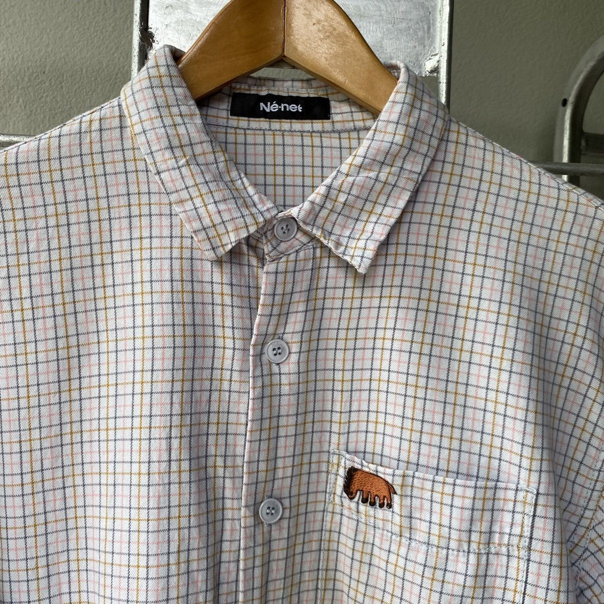 Ne-Net Né-net Checkered Long Sleeve Shirt with Bear Embroidery Size US M / EU 48-50 / 2 - 3 Thumbnail