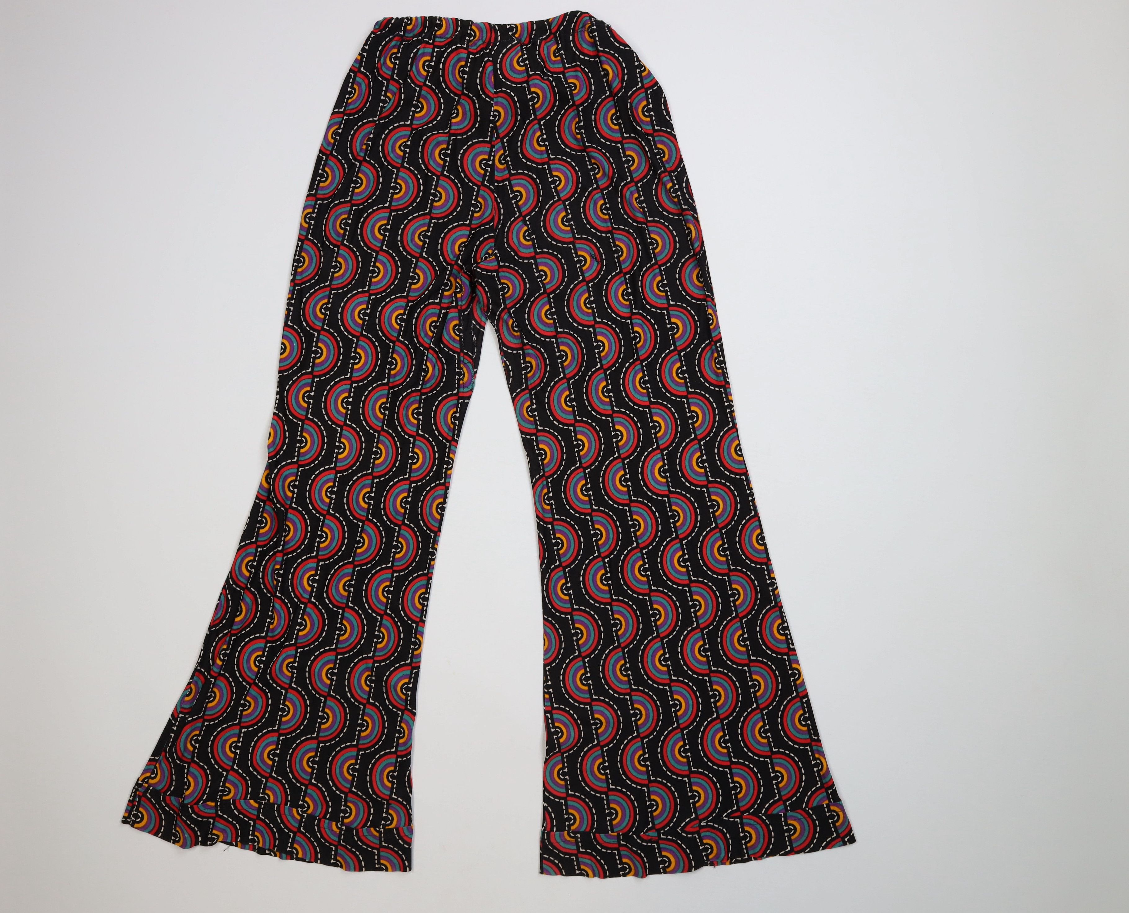 Vintage Vintage 60s 70s Boho Hippie Knit Bell Bottoms Pants Size 28" / US 6 / IT 42 - 8 Thumbnail