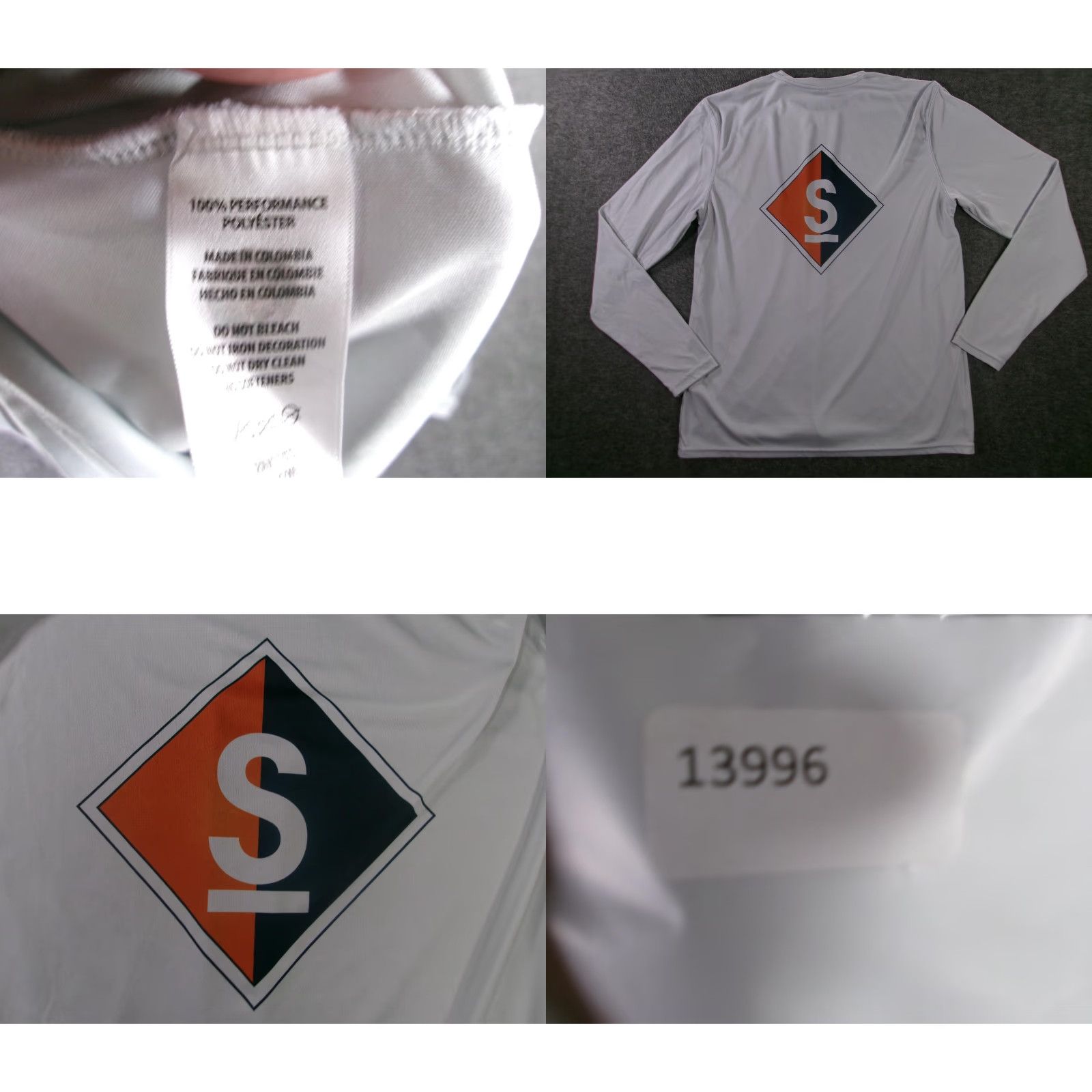 Vintage Vapor Apparel SailMaine Shirt Mens M Light Grey Performance Long Sleeve Coastal Logo Nautical Activewear Weather & Travel Mens Size US M / EU 48-50 / 2 - 8 Thumbnail