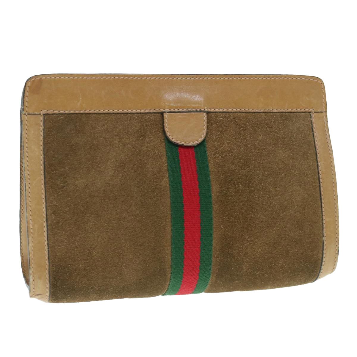 image of Gucci Sherry Clutch Bag in Brown, Women's