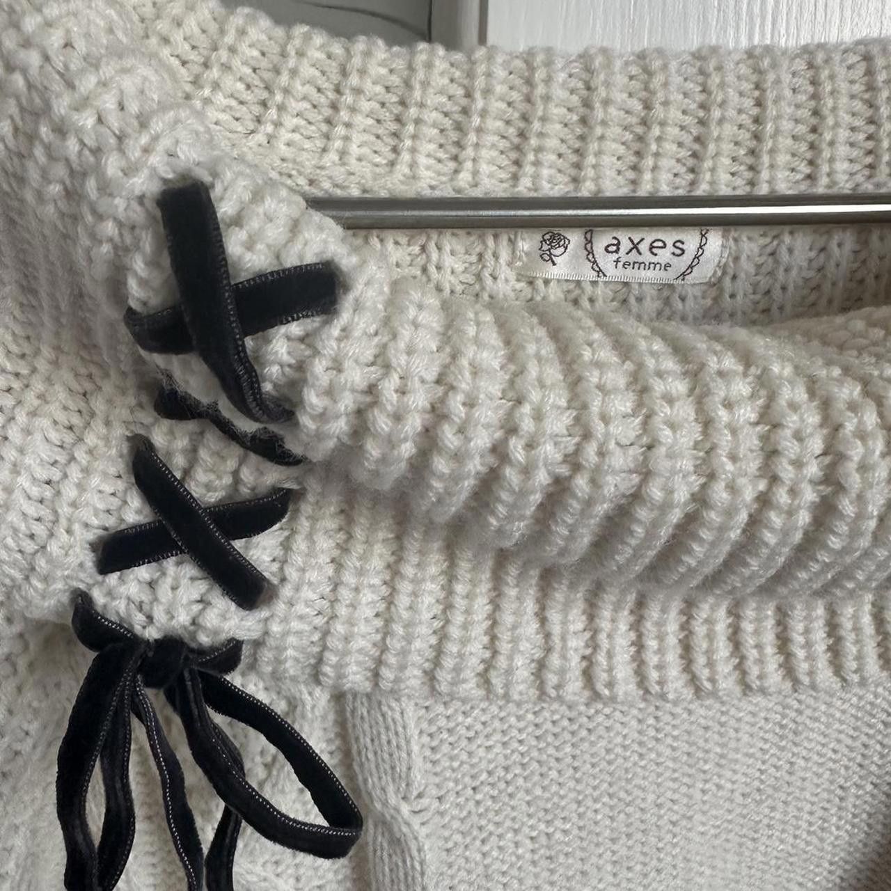 Designer Liz Lisa Women's Cream and Black Jumper Size S / US 4 / IT 40 - 3 Thumbnail