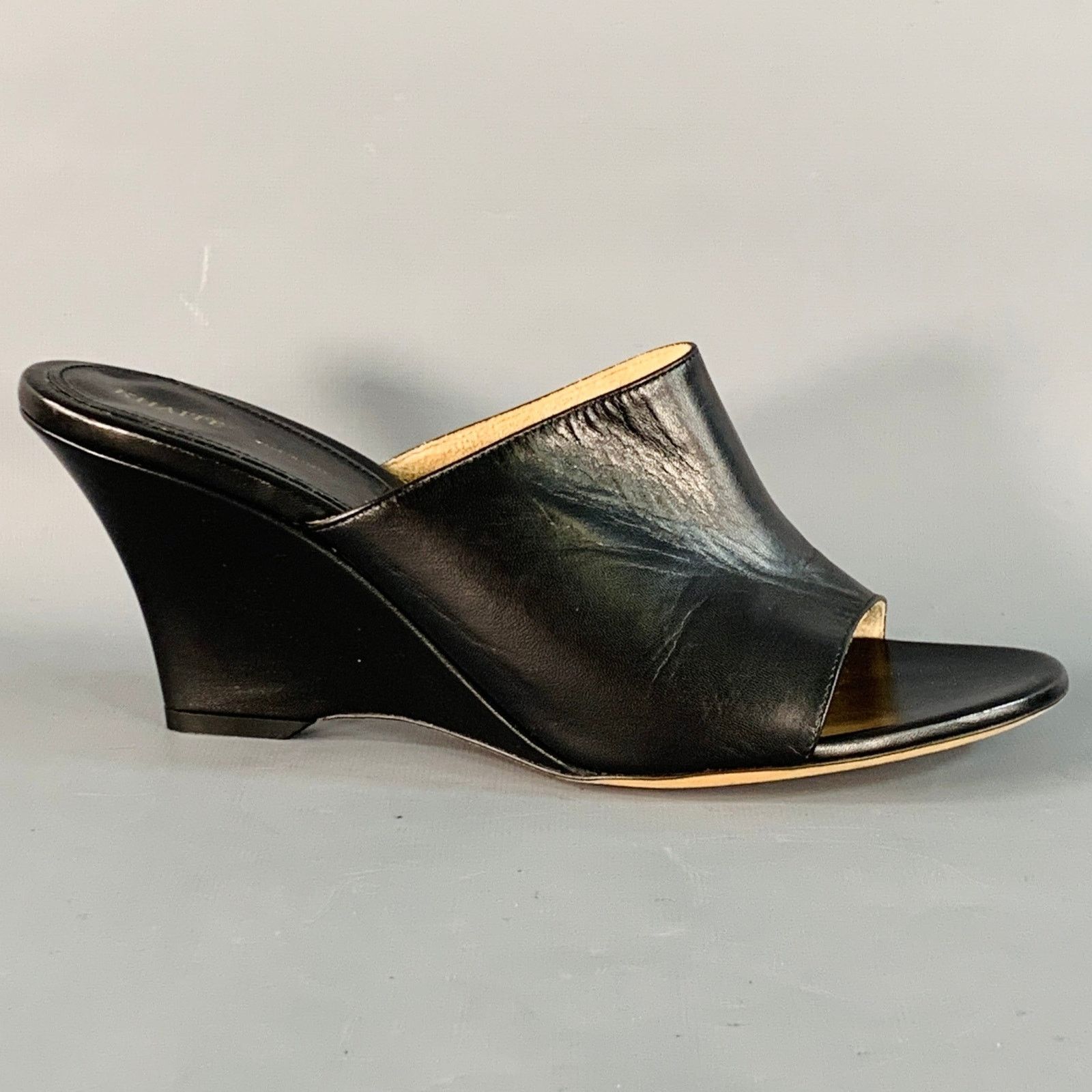 KHAITE KHAITE Size 9.5 Marion Black Leather Wedge Pumps Size US 9.5 / IT 39.5 - 2 Thumbnail