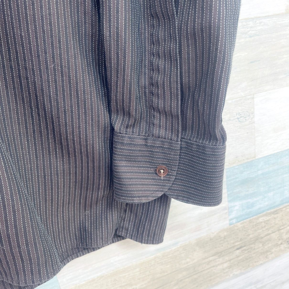 Ermenegildo Zegna Ermenegildo Zegna Spread Collar Sport Shirt Brown Mens L Size US L / EU 52-54 / 3 - 3 Thumbnail