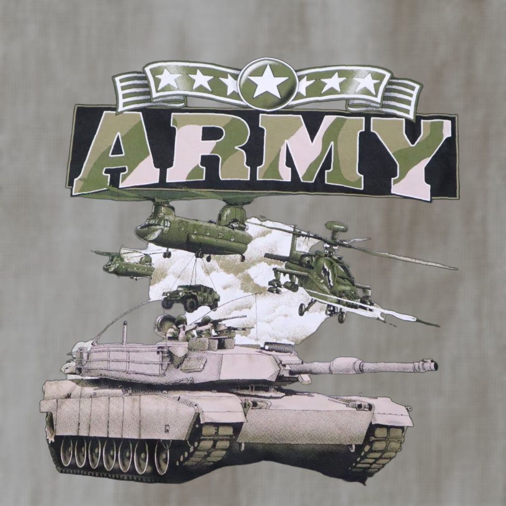 Vintage US ARMY Shirt Adult 3XL Green Short Sleeve Crew Neck Big Print Army Theme Mens Size US XXL / EU 58 / 5 - 1 Thumbnail