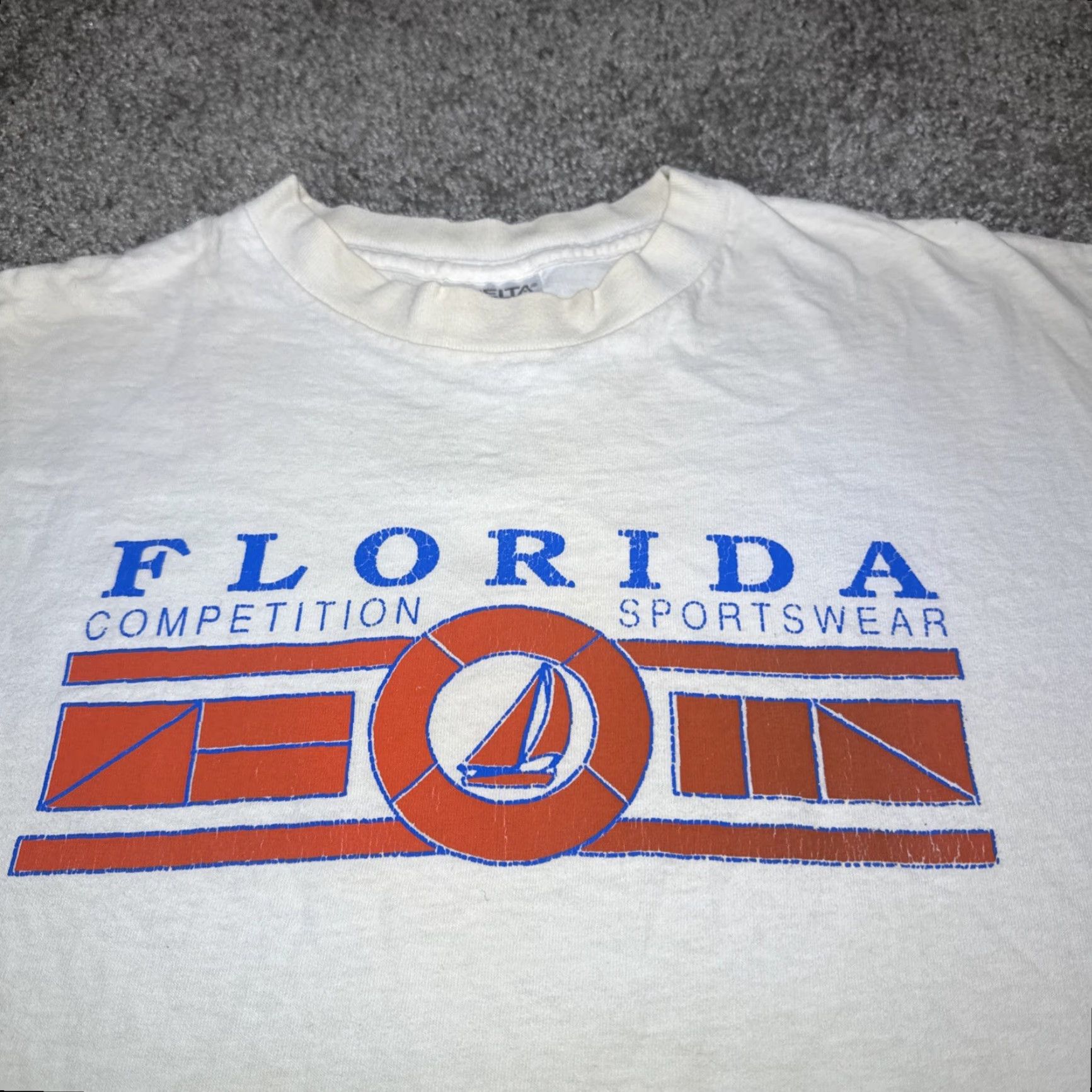 Vintage VINTAGE 90s Oneita Florida T-Shirt XL White Men Shirt Tourists Vacation Sportswear Competition Size US XL / EU 56 / 4 - 4 Thumbnail