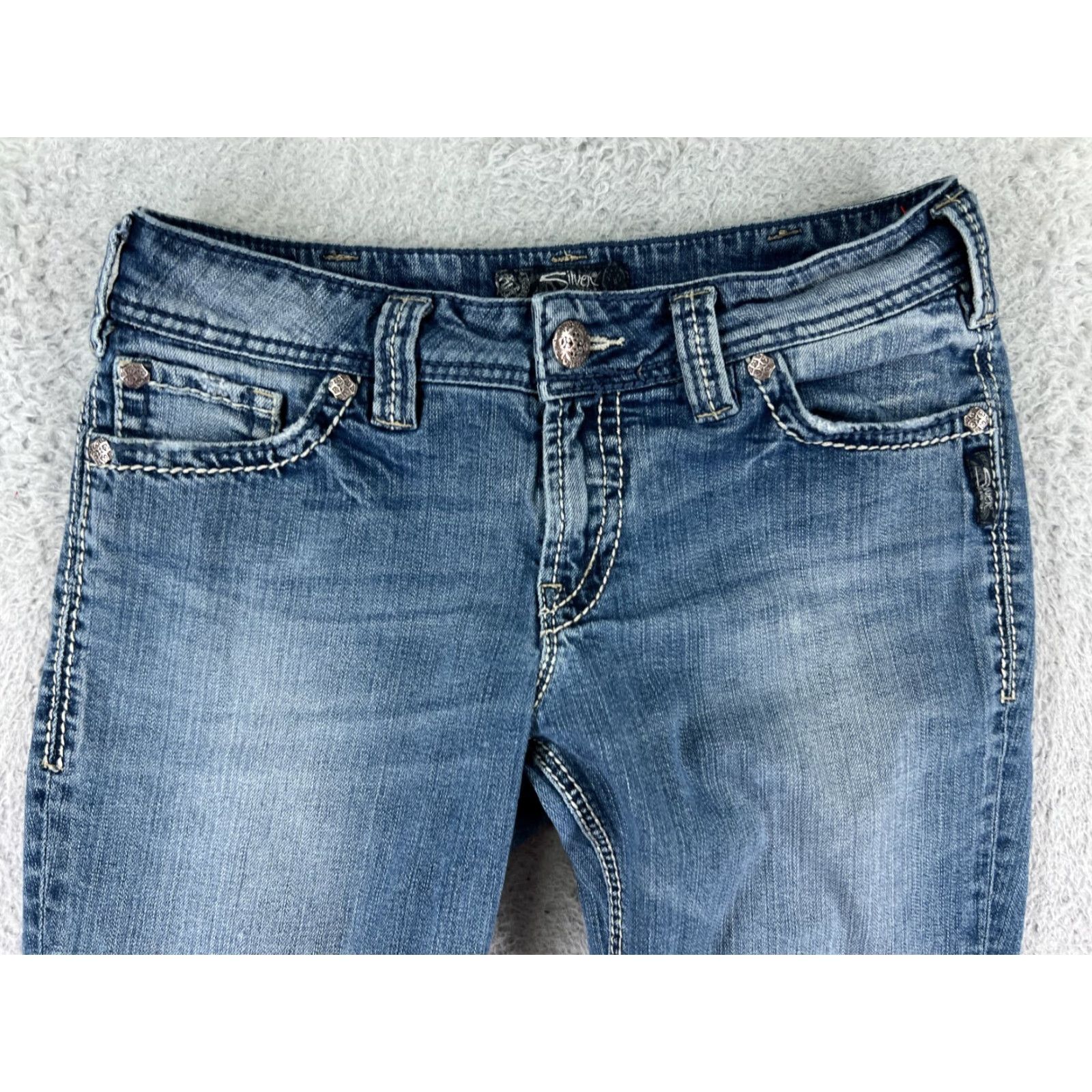 Silver Jeans Co. Silver Jeans Womens Bootcut Jeans 30 Blue Denim 90s Style Regular Fit Stretch Pockets Size 30" / US 8 / IT 44 - 4 Thumbnail