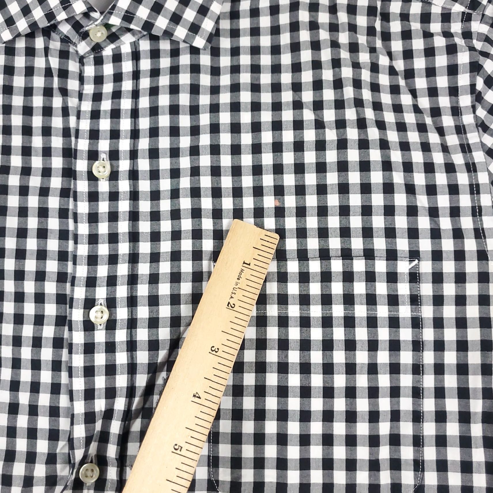 Tommy Hilfiger Tommy Hilfiger Dress Shirt Mens 16 Black Check Long Sleeve Button Up Size 42R - 5 Thumbnail