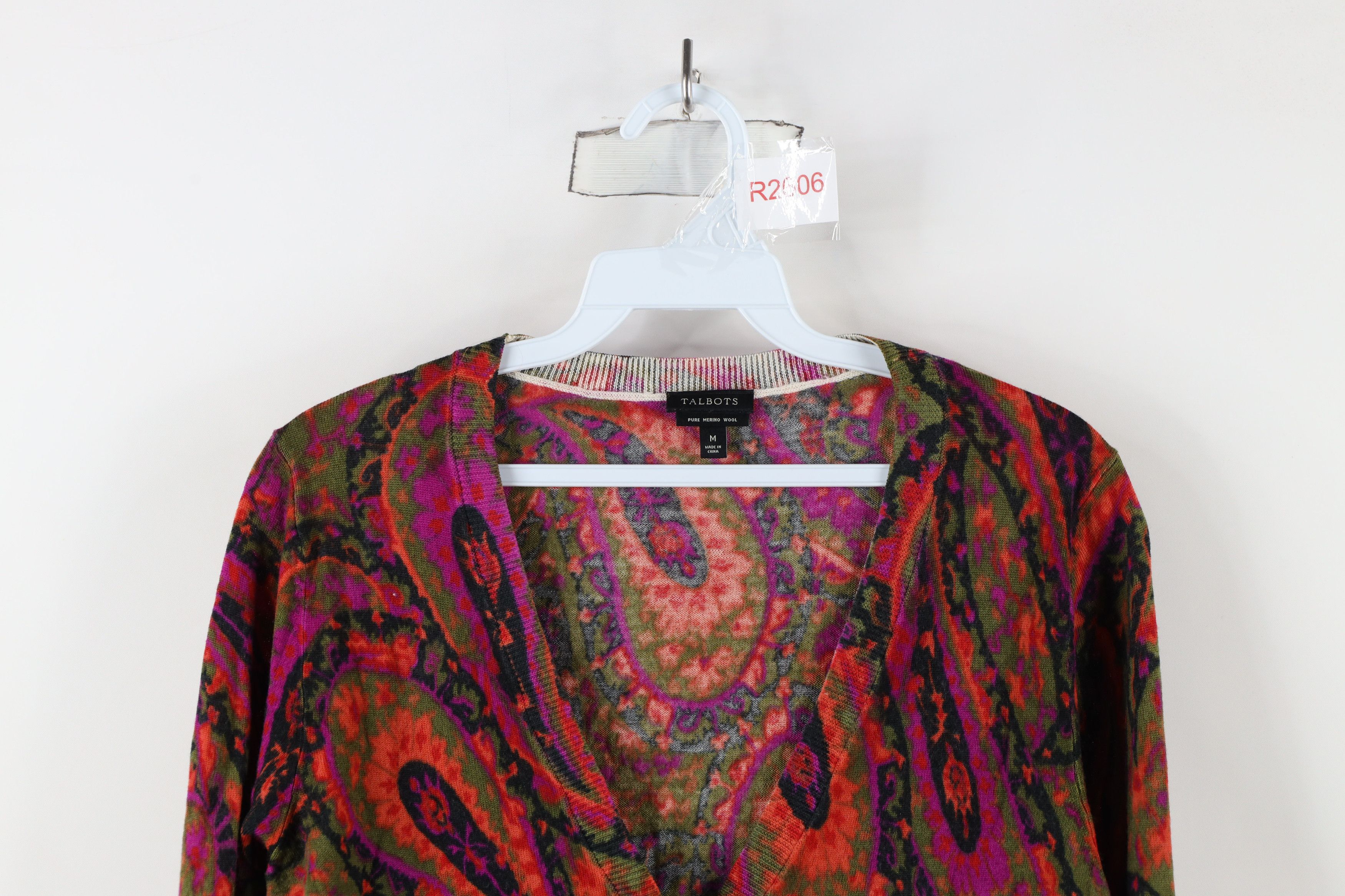 Vintage Vintage Streetwear Paisley Merino Wool Knit Cardigan Sweater Size M / US 6-8 / IT 42-44 - 2 Thumbnail