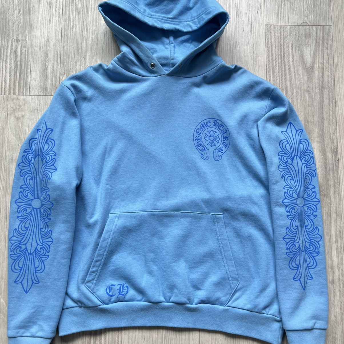 Chrome Hearts Chrome Hearts Miami Exclusive Blue Floral Hoodie Size US L / EU 52-54 / 3 - 3 Thumbnail