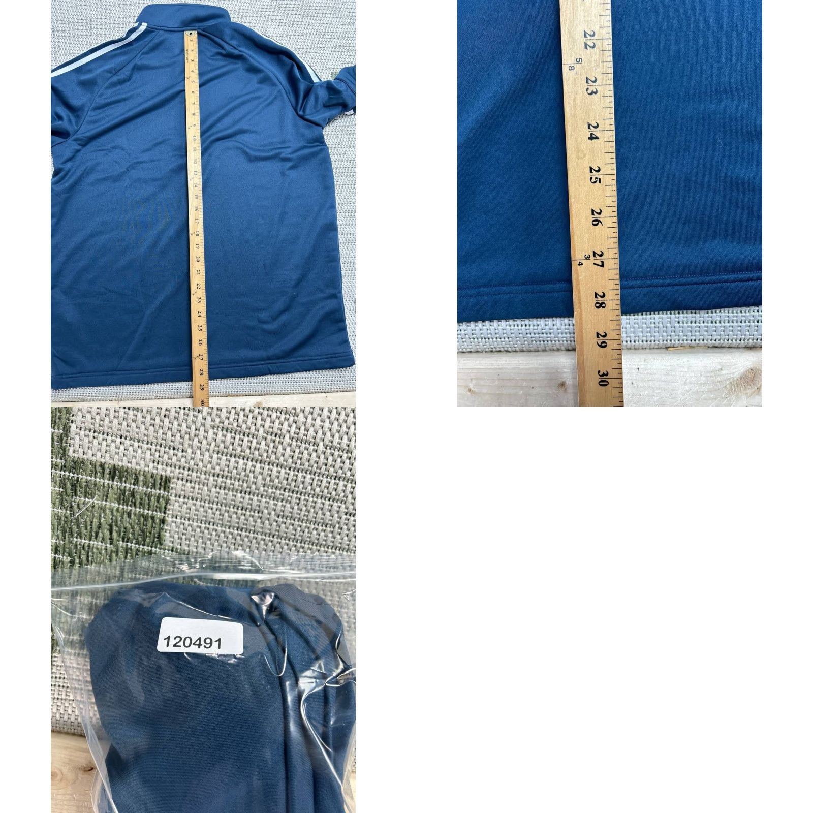 Adidas Adidas Golf Jacket Mens XL Blue Striped French Terry 1/4 Zip Running Athleisure Size US XL / EU 56 / 4 - 8 Thumbnail