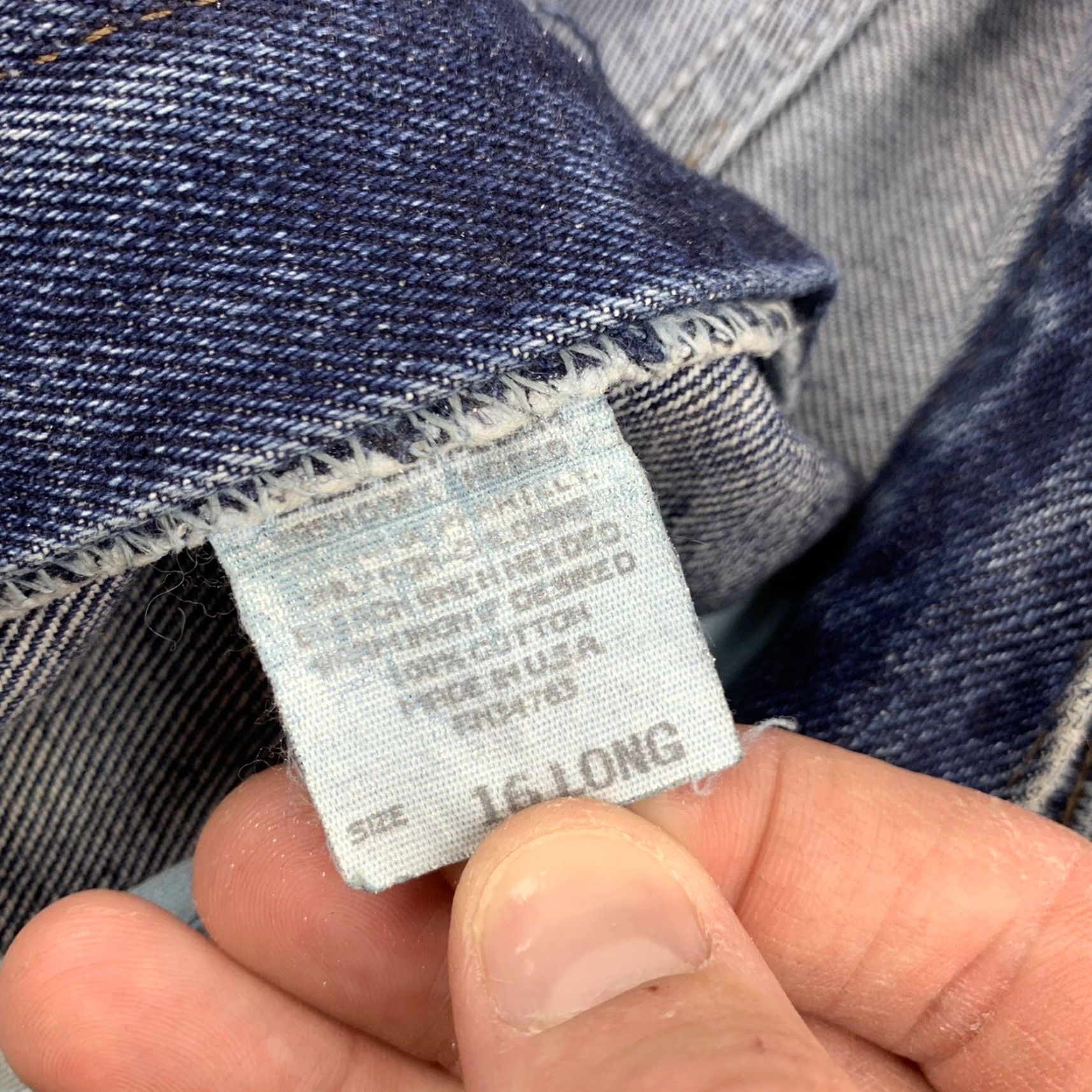 Lee VINTAGE Lee Jeans Womens 16 Long Blue Distressed Denim Grunge 80s 90s USA Jeans (Regular) Womens Size 38" / US 16 / IT 52 - 4 Thumbnail