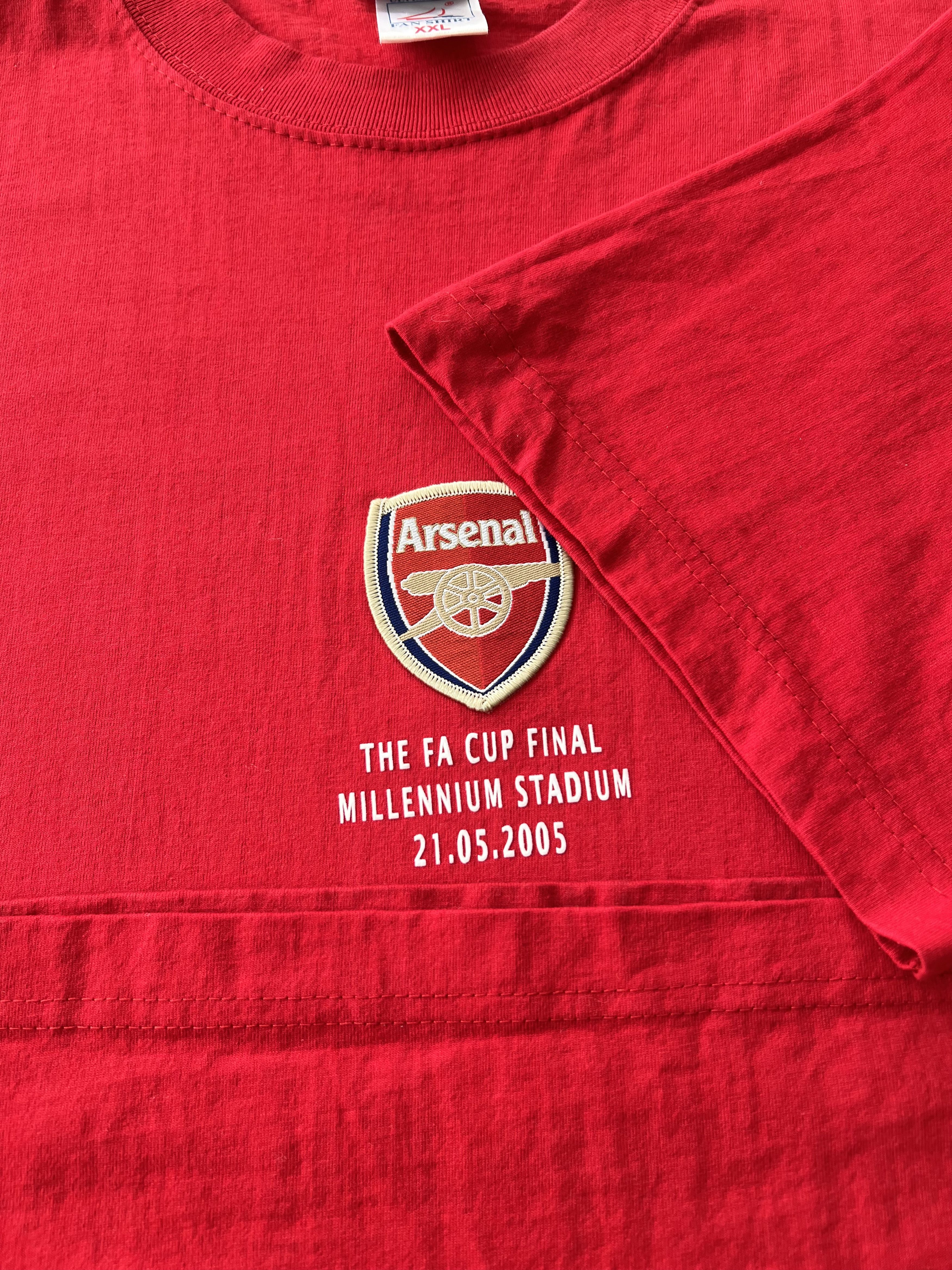 Vintage Vintage 2005 Arsenal FA Cup Final 2005 Red T-shirt Size US XL / EU 56 / 4 - 5 Thumbnail