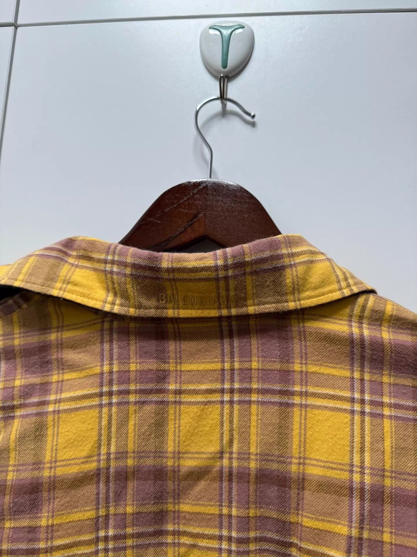 Balenciaga Balenciaga double-sided yellow blue plaid flannel shirt Jkt Size US XXS / EU 40 - 5 Thumbnail