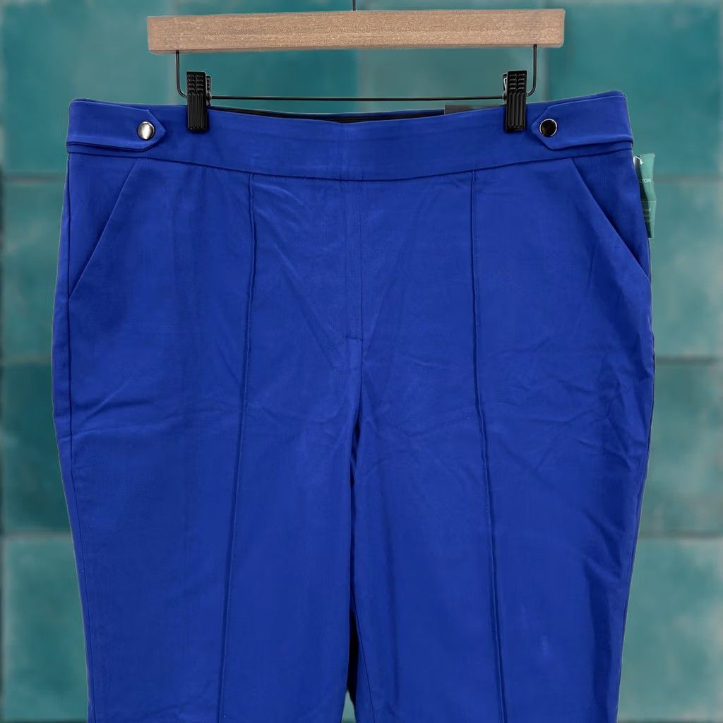 Vintage Maurices Skinny Bengaline Pants Womens XL Blue High Rise Pull On Stretch Work Pants Size 40" / US 18 - 1 Thumbnail