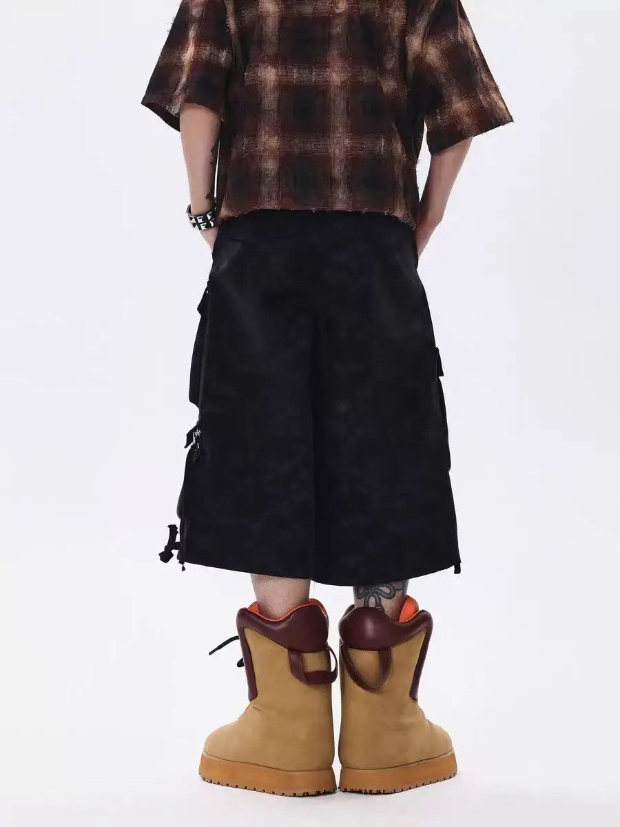 Japanese Brand × Jean Vintage Multi-Pocket Tie-Dye Loose Shorts Size US 32 / EU 48 - 2 Thumbnail