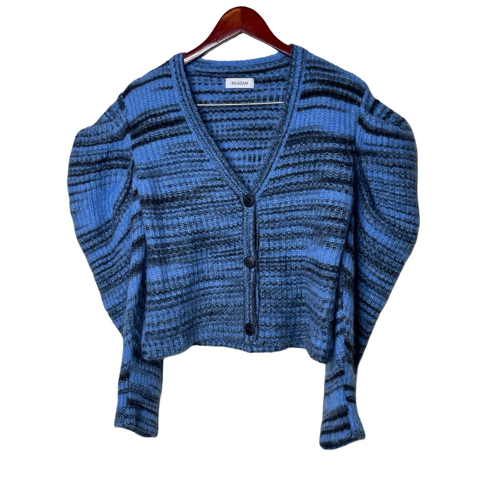 NAADAM Naadam Space-Dye Puff-Sleeve Alpaca Blend Cardigan Sweater L Size L / US 10 / IT 46 - 2 Thumbnail