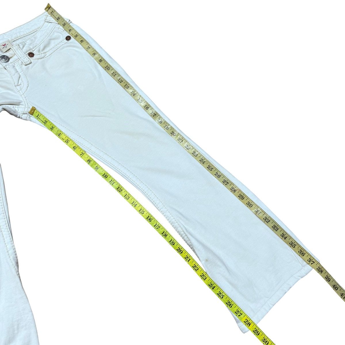 True Religion True Religion Joey Big T Sweat Flare Jeans White Size 27" / US 4 / IT 40 - 17 Thumbnail