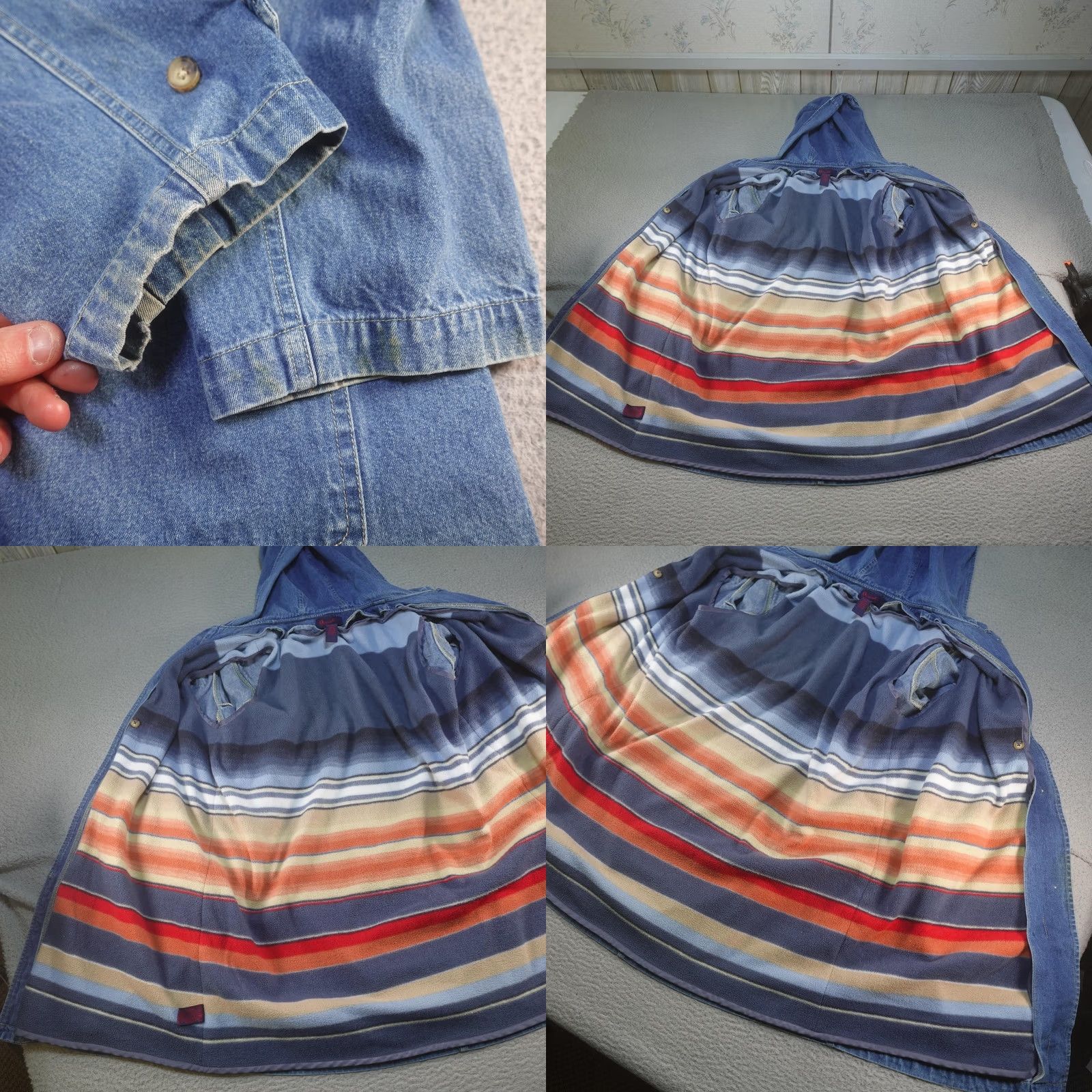 Denim & Co. Denim & Co. Denim Coat Womens 1X Blue Hooded Pockets Toggle Mid-Length Parka Jacket Coat Size XL / US 12-14 / IT 48-50 - 8 Thumbnail
