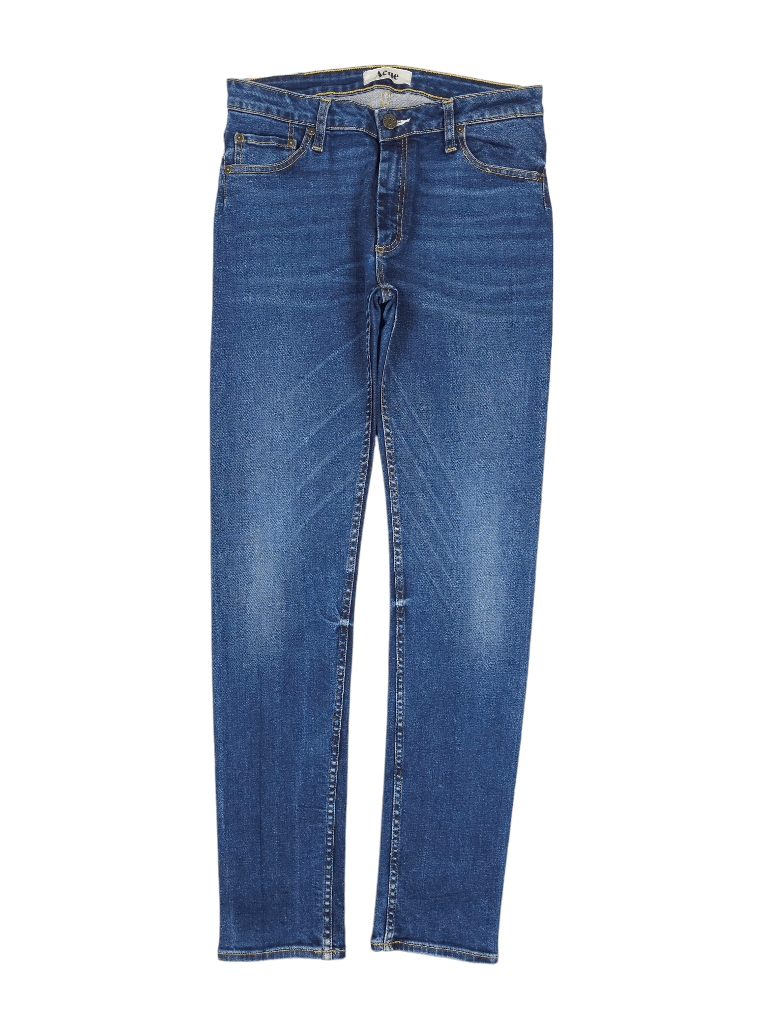 Acne Studios × Vintage 💎 Size 31/32 Flex Fresh Skinny Slim Blue Washed Denim Jeans Size 31" - 2 Thumbnail