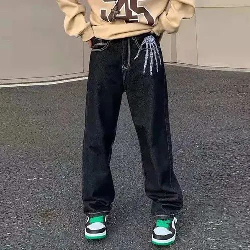 Japanese Brand Hirakawa x Mia Retro Skull Hand Bone Embroidery Jeans Pant Size US 30 / EU 46 - 5 Thumbnail