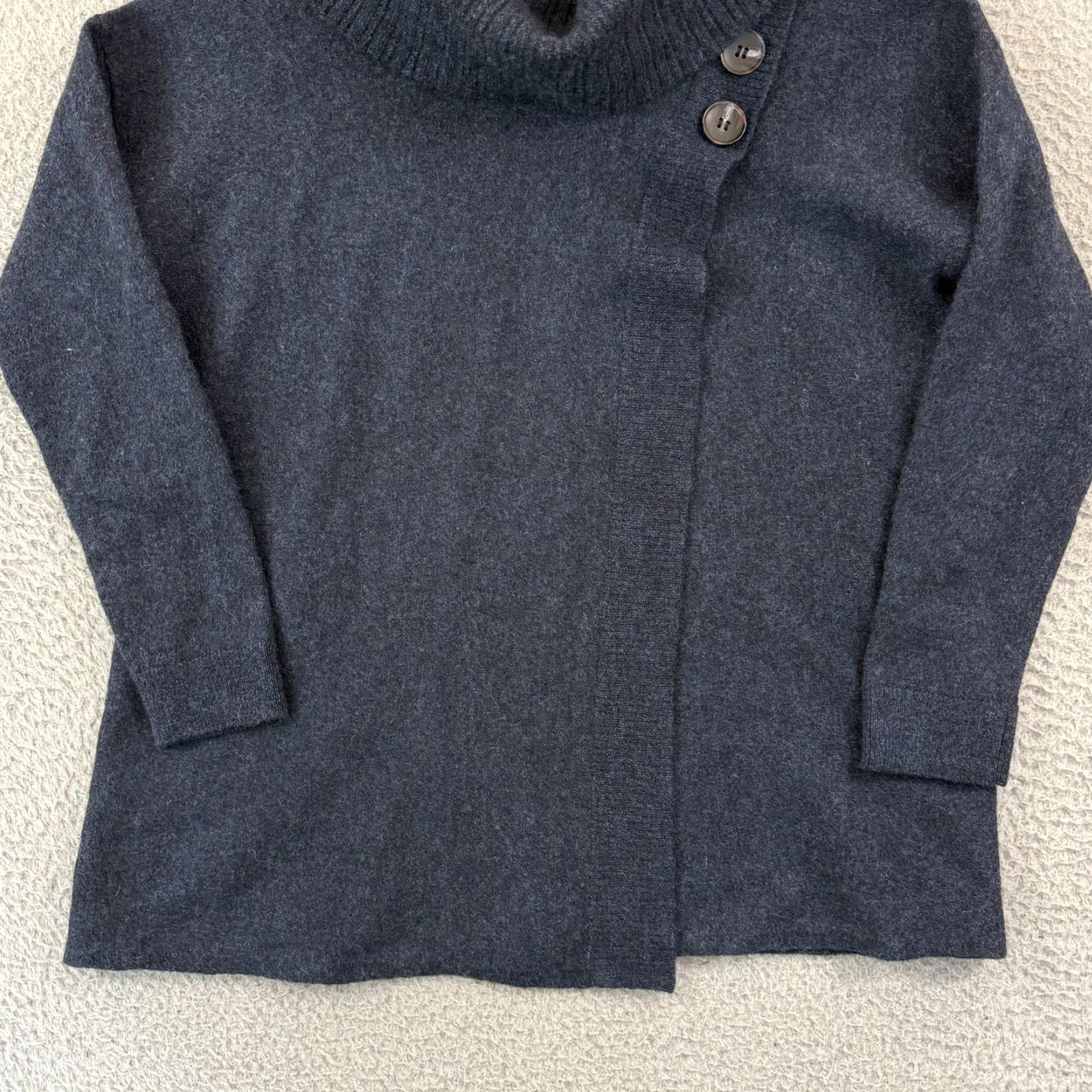 Ellen Tracy Ellen Tracy Sweater Women Medium Oversize Blue Long Sleeve Merino Wool Cowl Neck Size M / US 6-8 / IT 42-44 - 3 Thumbnail