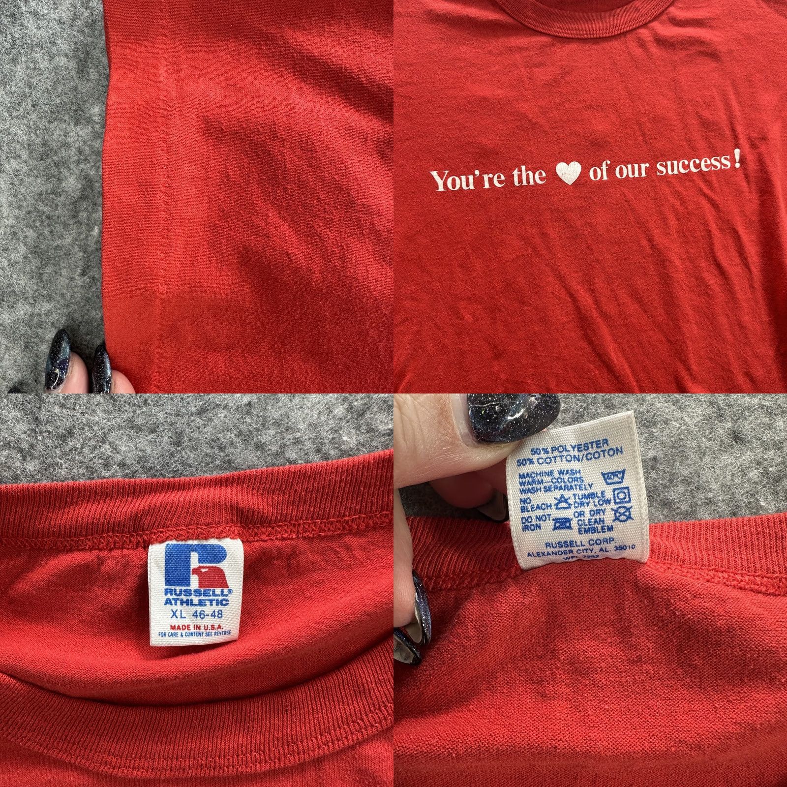 Russell Athletic Vintage Russell Athletic Shirt Mens XL Red FCCH Heart Graphic Tee Made USA 90s Size US XL / EU 56 / 4 - 8 Thumbnail