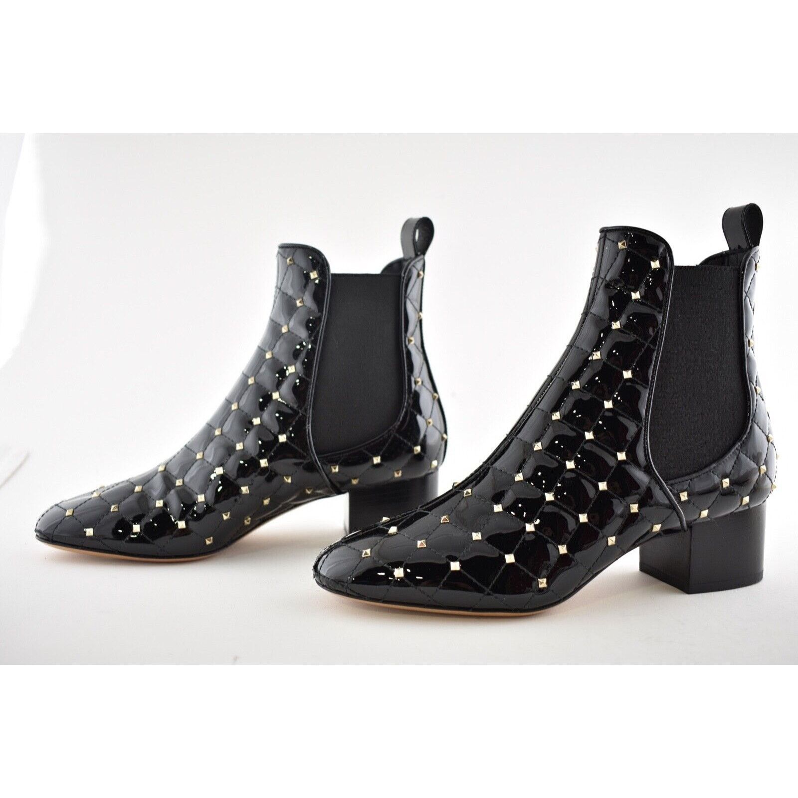 Valentino Valentino Rockstud Chelsea Spike Black Patent Stud Heel Size US 7.5 / IT 37.5 - 10 Thumbnail