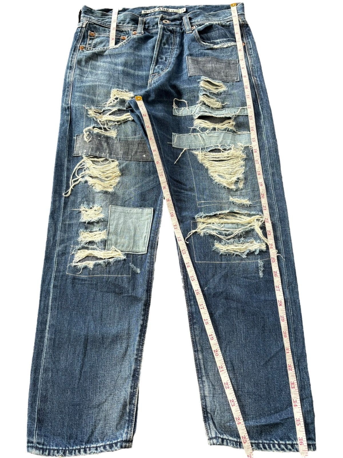 Dsquared2 Vintage Japanese Brand Patchwork Selvedge Jeans Size 30" / US 8 / IT 44 - 7 Thumbnail