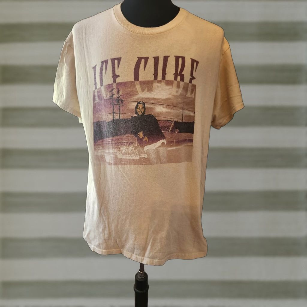 Vintage Ice Cube Men’s Cream Short Sleeve Cotton Graphic Tee Shirt XL Hip Hop Rap Shirt Mens Crew Neck T-Shirt Graphic Print All Seasons Size US XL / EU 56 / 4 - 1 Thumbnail