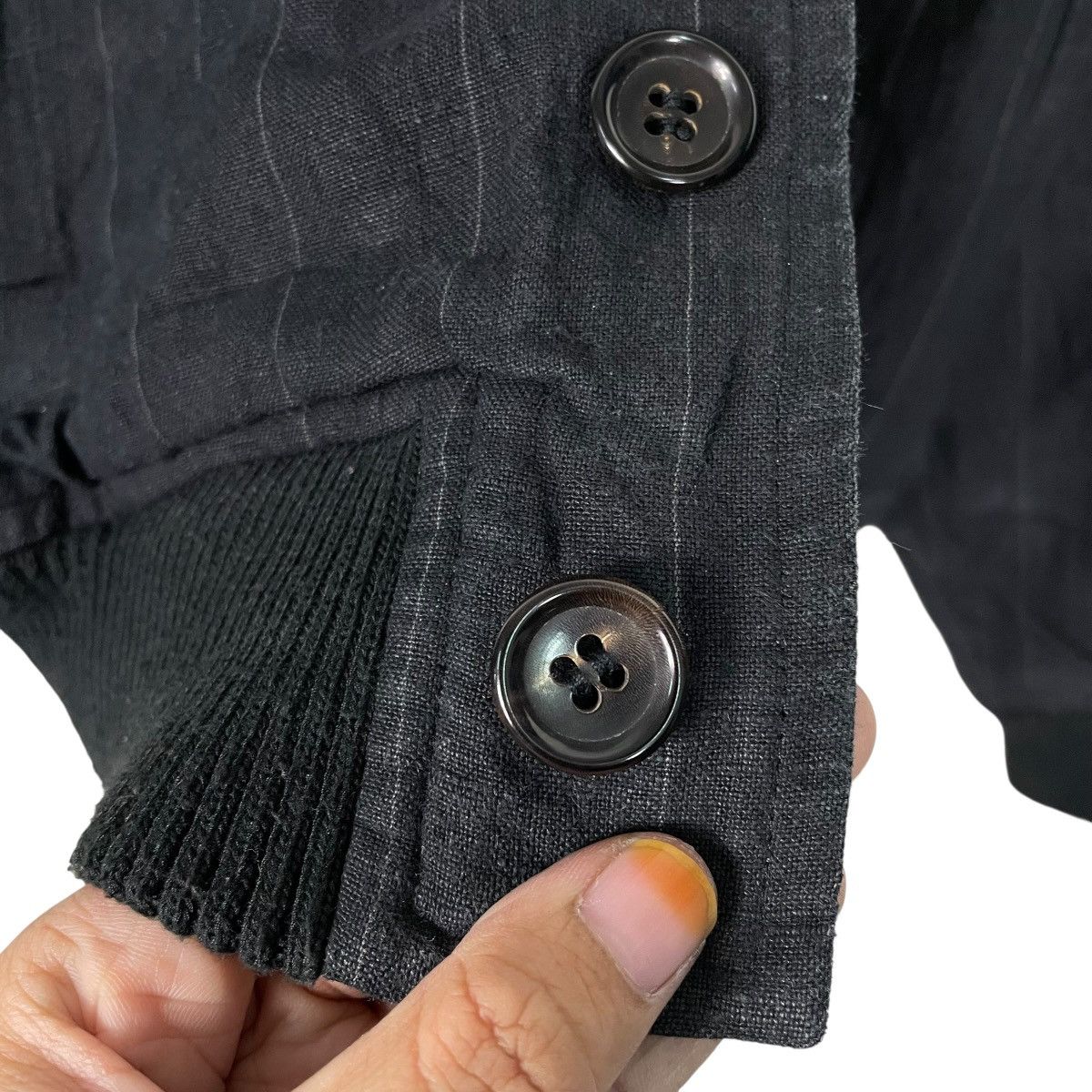 Comme des Garcons Homme Vintage 80s Comme Des Garcons Striped Linen Bomber Jacket Size US M / EU 48-50 / 2 - 14 Thumbnail