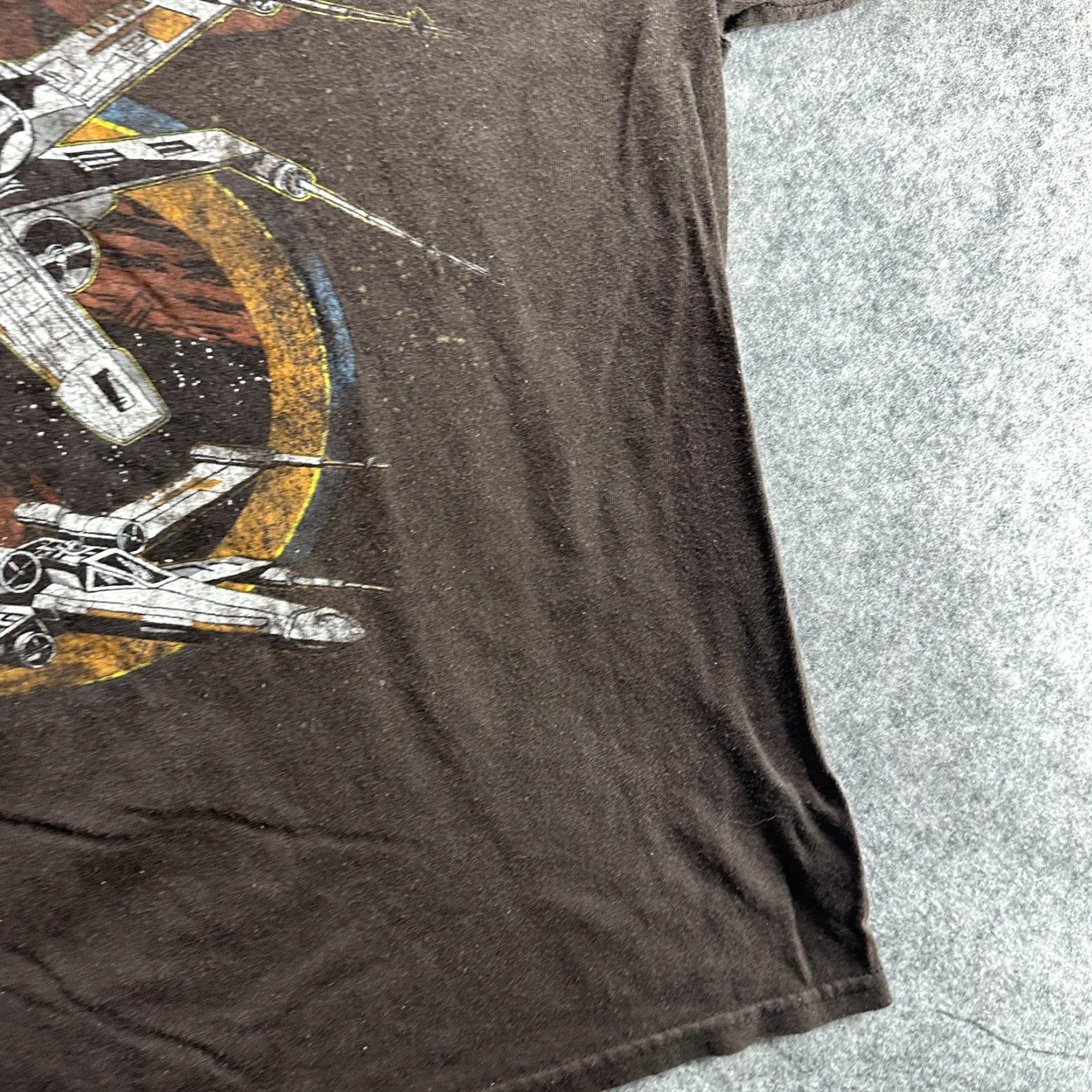 Star Wars VINTAGE Star Wars Mens Large T-Shirt Brown Graphic Print Rebel Alliance X-Wing Sci-Fi Movie Tee Size US L / EU 52-54 / 3 - 6 Thumbnail