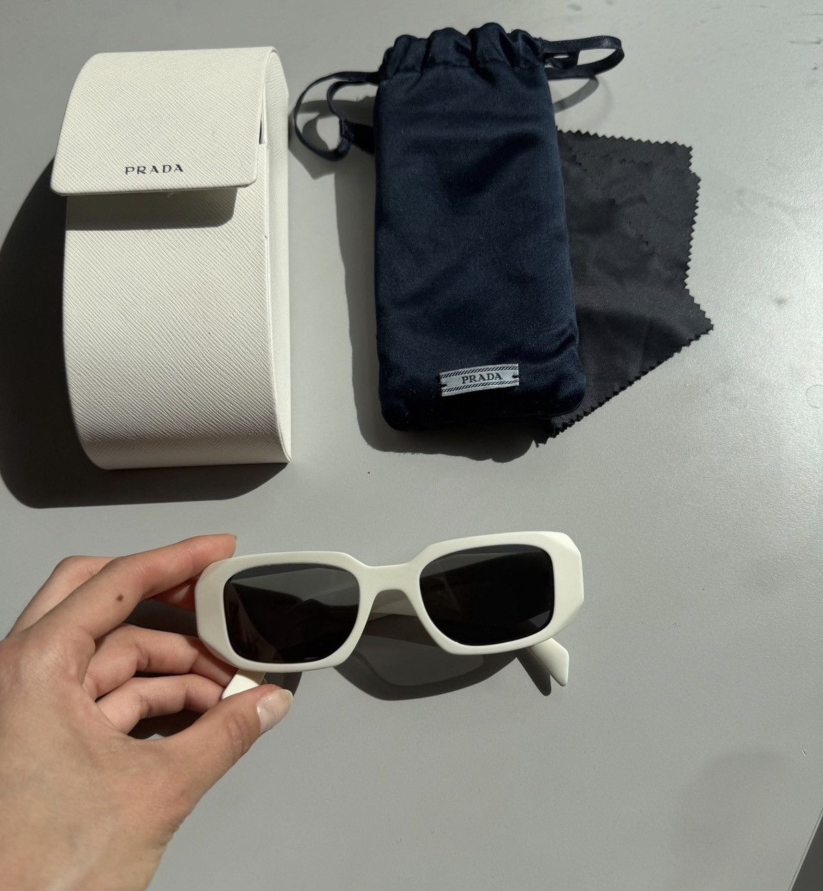 Prada PRADA Raf Simons 2024 Runway Symbole White Sunglasses SPR17W Size ONE SIZE - 5 Thumbnail