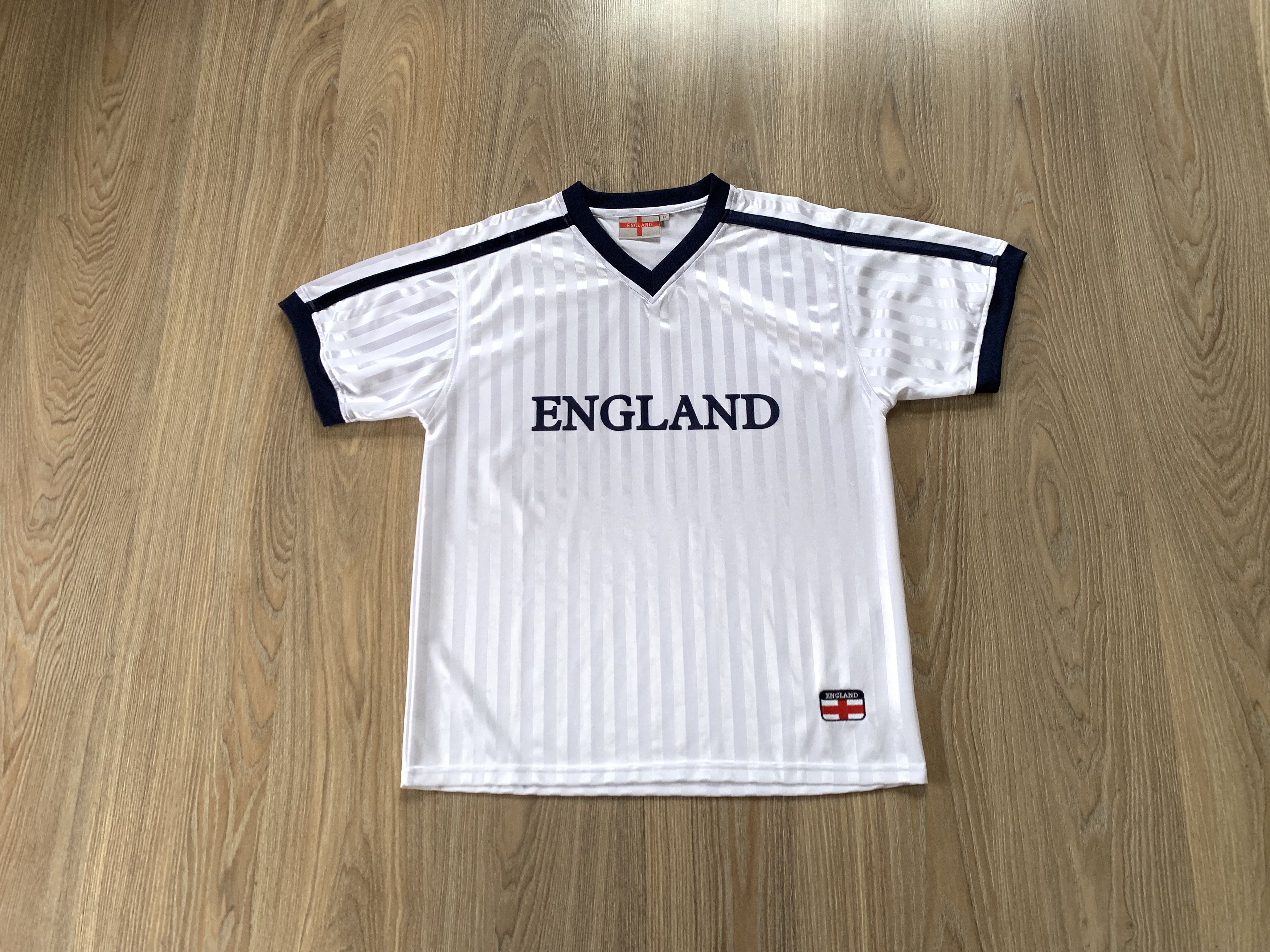 England Vintage Stripe Sport White Training T Shirt