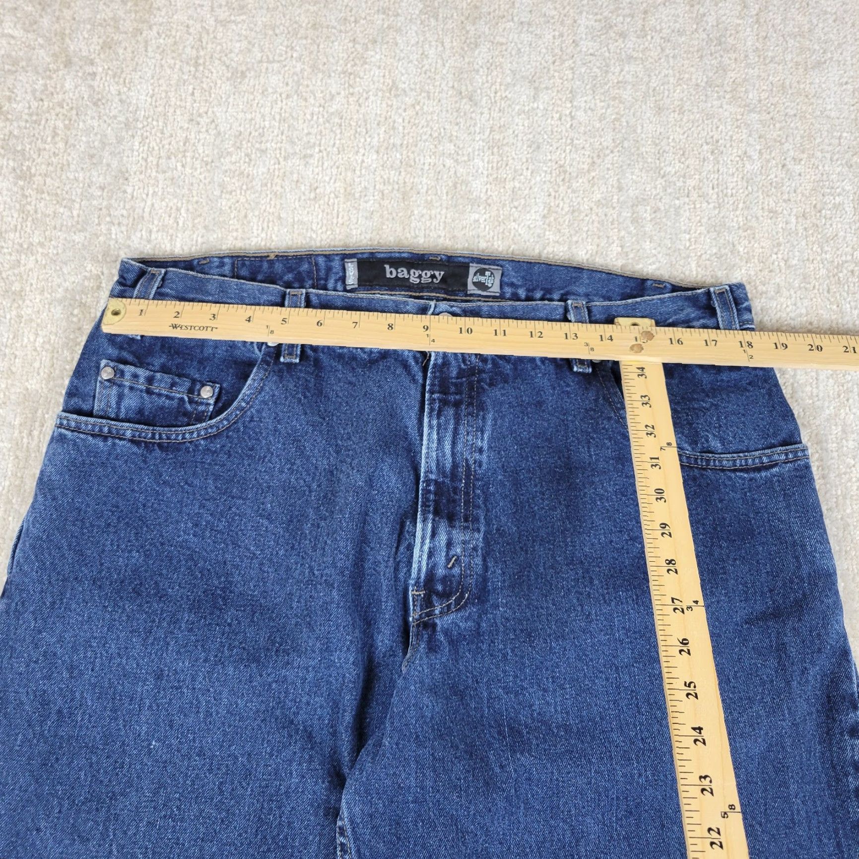 Levi's VINTAGE Levi's Silvertab Jeans 90s Baggy Mens 38x30 Blue Distressed Denim Cotton 5-Pocket USA 3-Button Zip Relaxed Wide-Leg Pants Jeans Mens Size US 38 / EU 54 - 4 Thumbnail