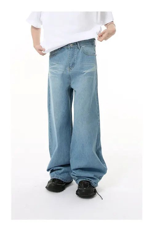 Japanese Brand × Jean Japanese retro washed wide-leg cleanfit straight jeans Size US 32 / EU 48 - 2 Thumbnail