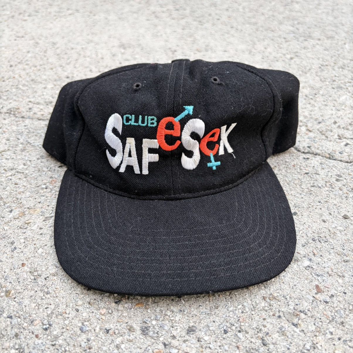 Vintage Rave Club Safe Sex Acid House Snapback Hat Rare
