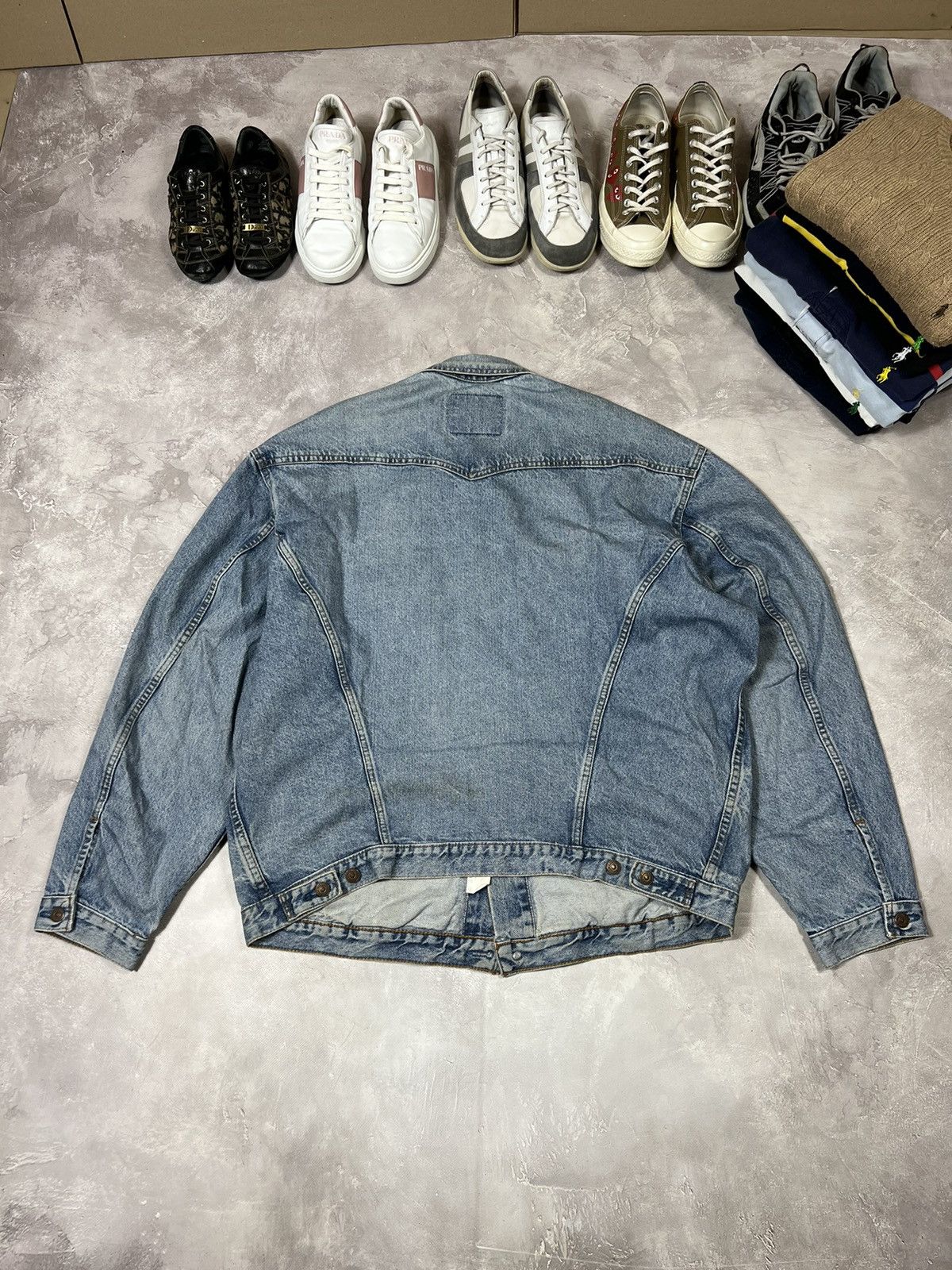 Levi's Vintage Clothing Vintage 90s Levis Washed Heawyweight Denim Jacket Size US XL / EU 56 / 4 - 8 Thumbnail