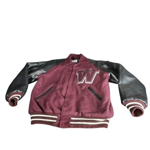 NEFF Vintage Varsity Jacket Men Sz XL Button Up Maroon Neff Embro Size US XL / EU 56 / 4 - 1 Thumbnail