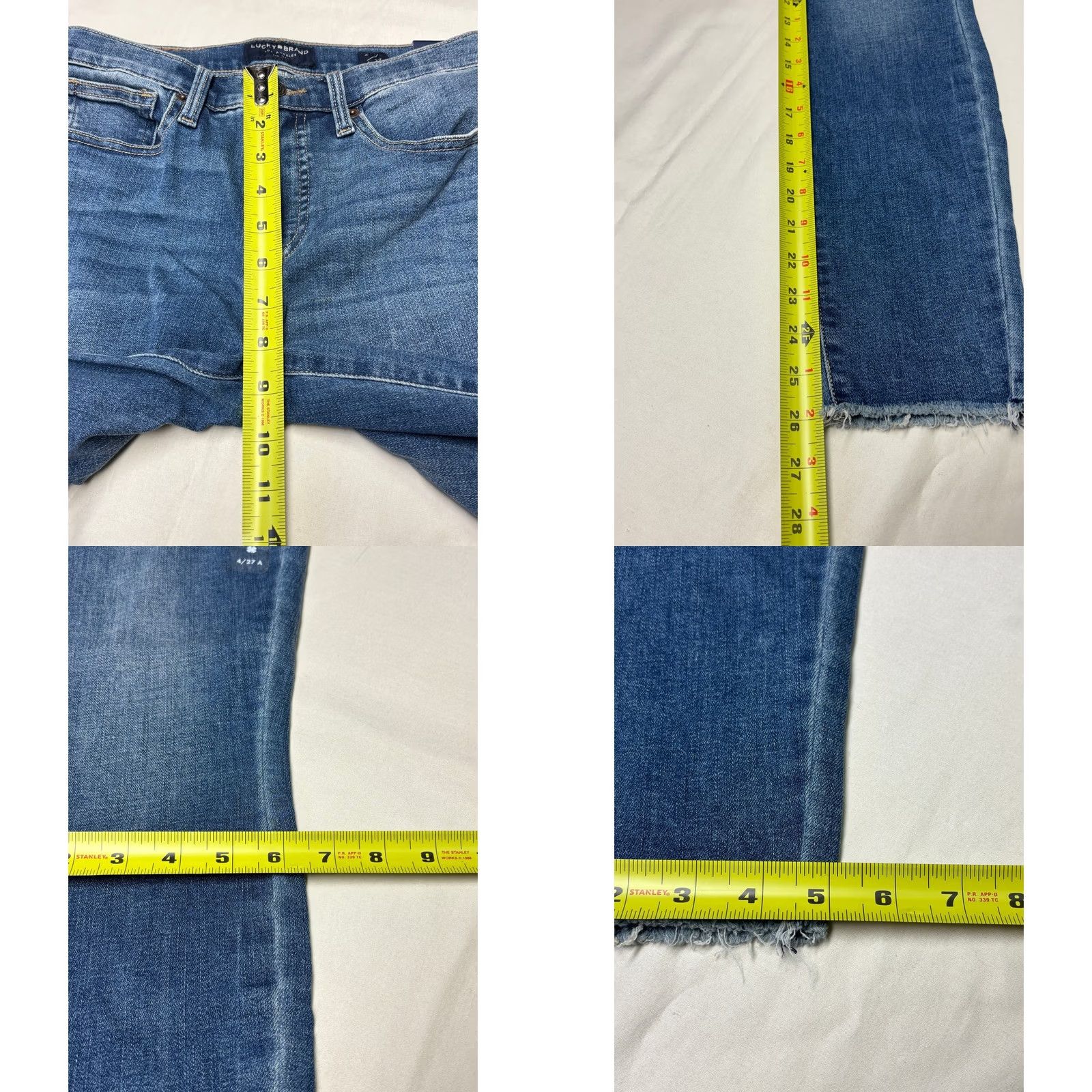 Lucky Brand NWT Lucky Brand Ava Mid Rise Skinny Ankle Jeans Blue Frayed Hem Womens 4/27 L26 Size 27" / US 4 / IT 40 - 9 Thumbnail