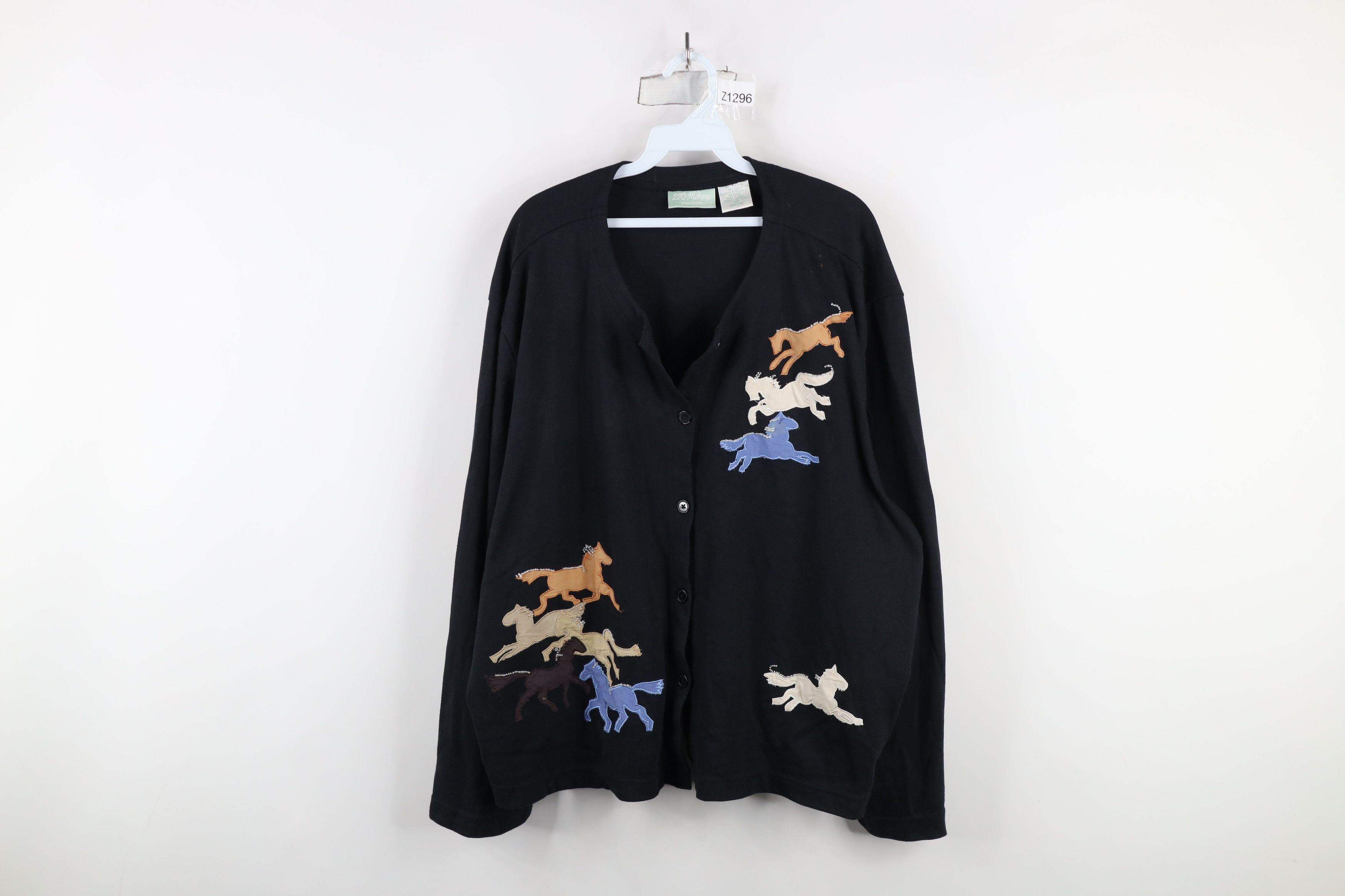 Vintage Vintage 90s Equestrian Lightweight Button Cardigan Sweater Size 3XL / US 20-22 - 1 Thumbnail